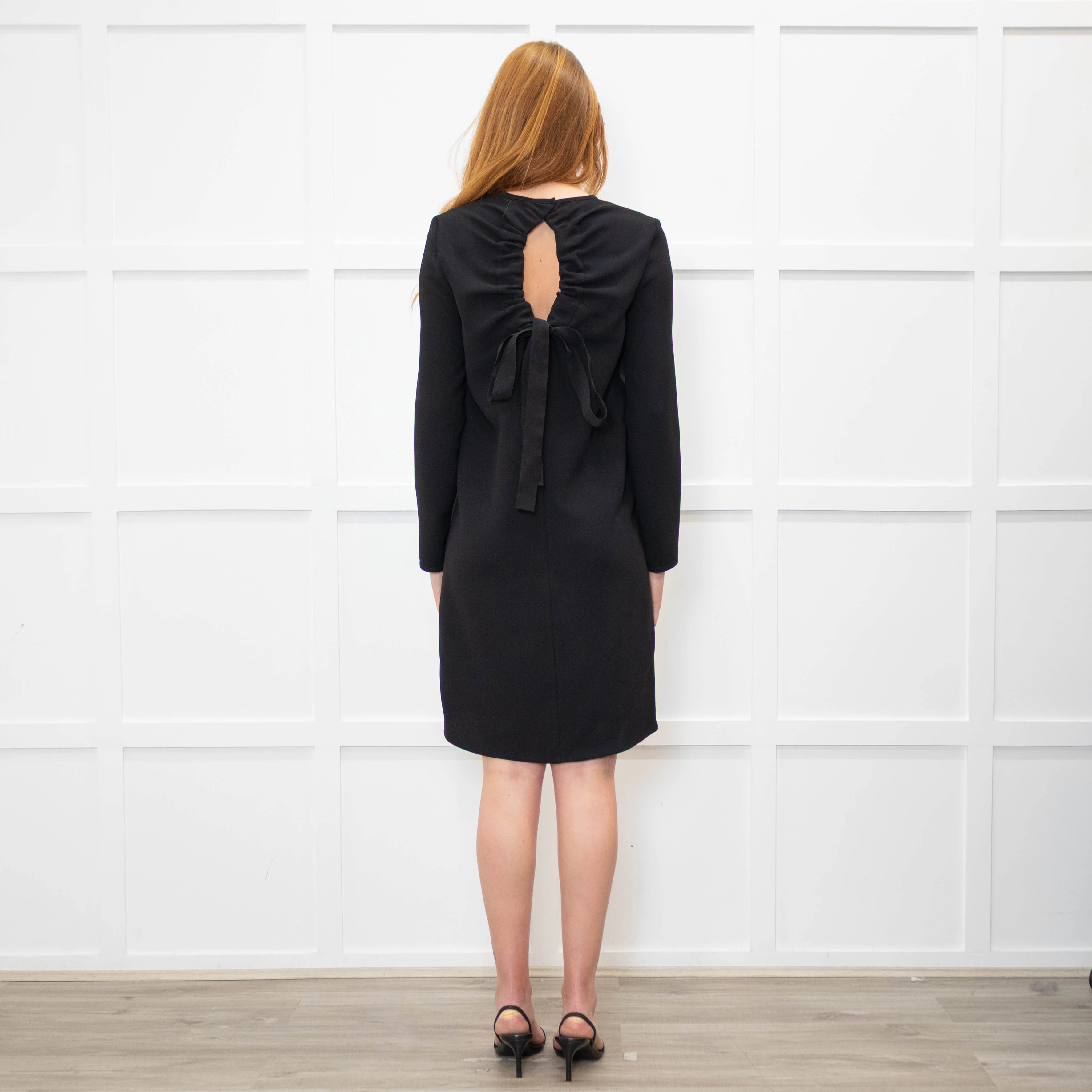Victoria Victoria Beckham Black Crepe Open Back Tunic Dress - Image 5