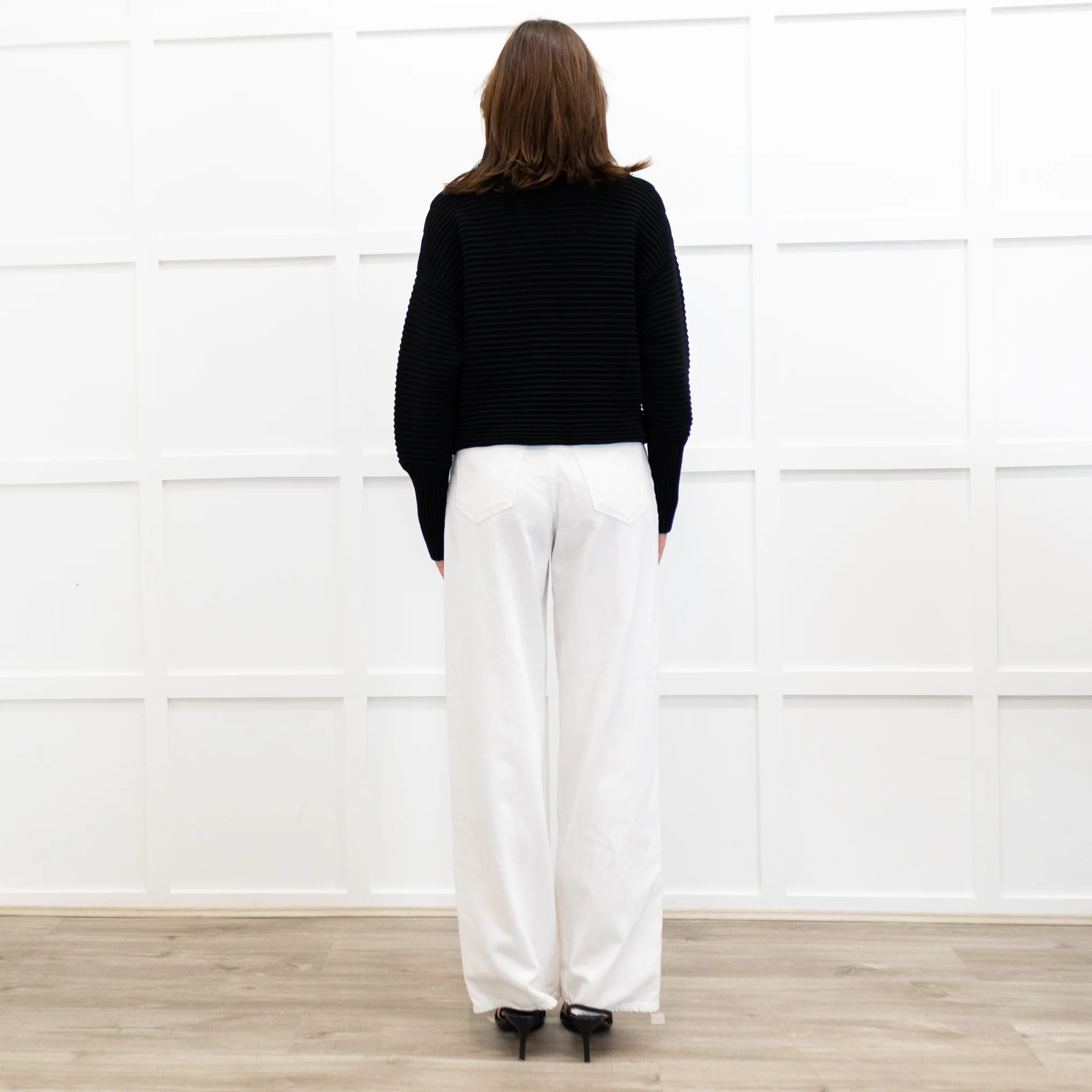 Victoria Victoria Beckham Black Crinkle Knit Turtle Neck - Image 5