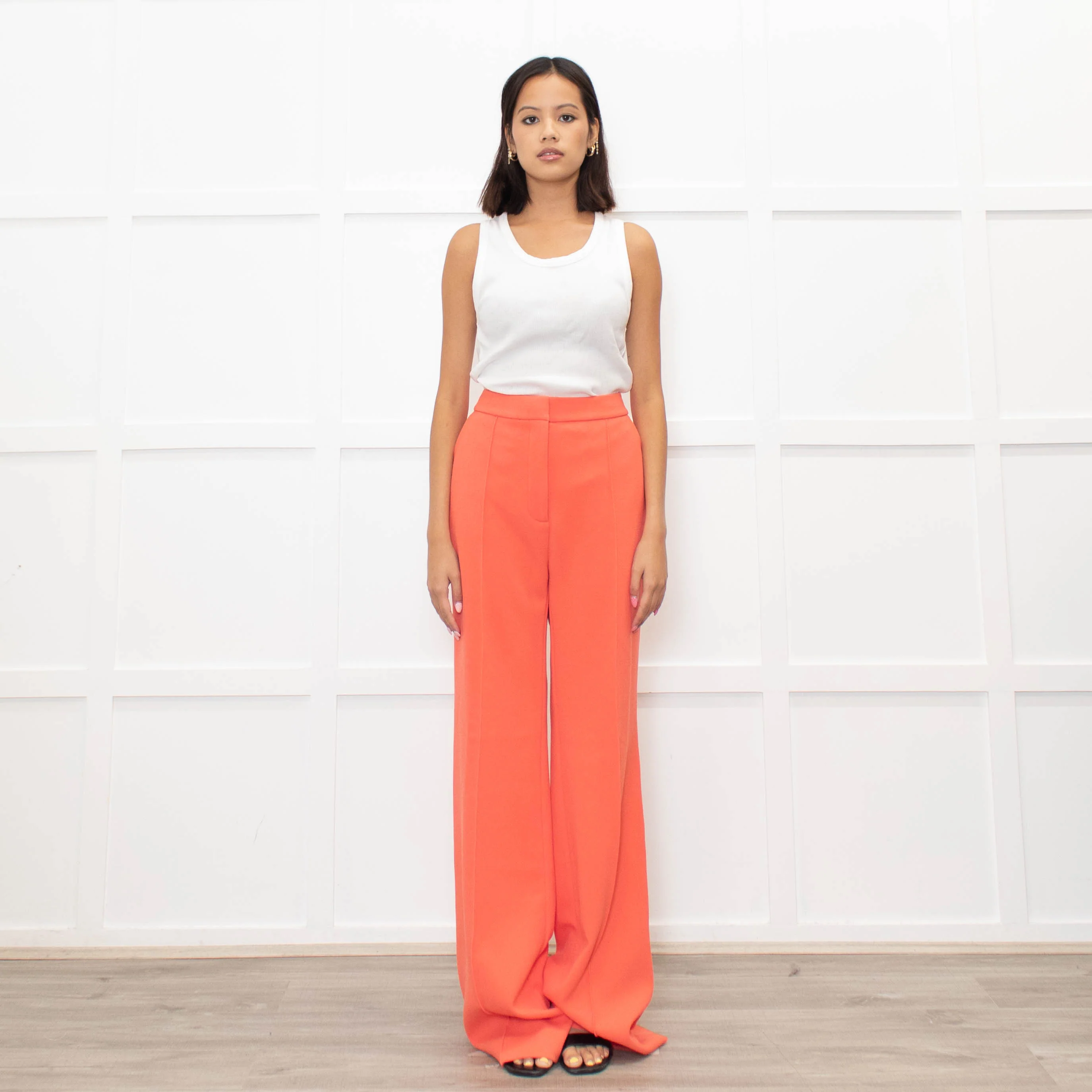 Victoria Victoria Beckham Orange Straight Leg Trousers