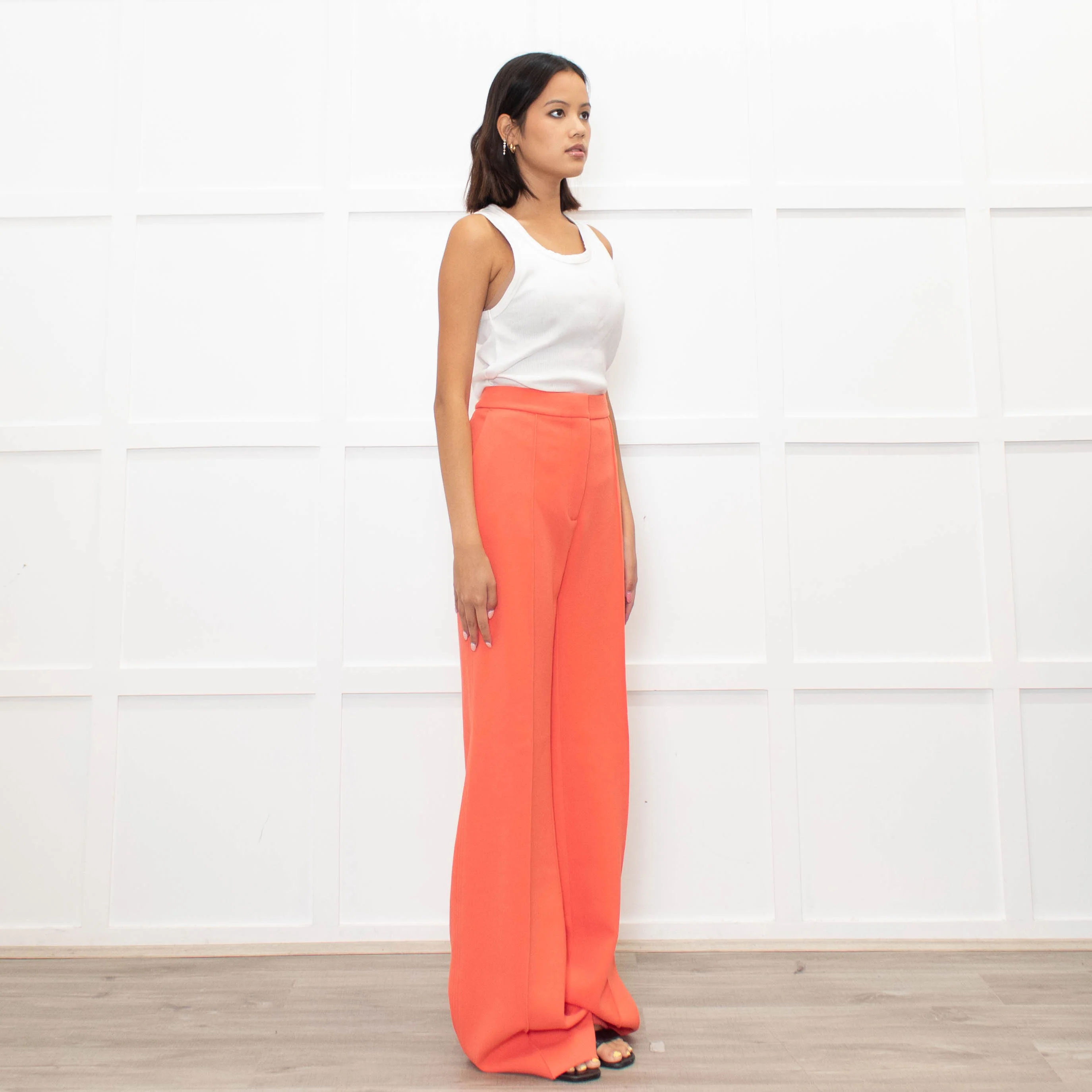 Victoria Victoria Beckham Orange Straight Leg Trousers - Image 3