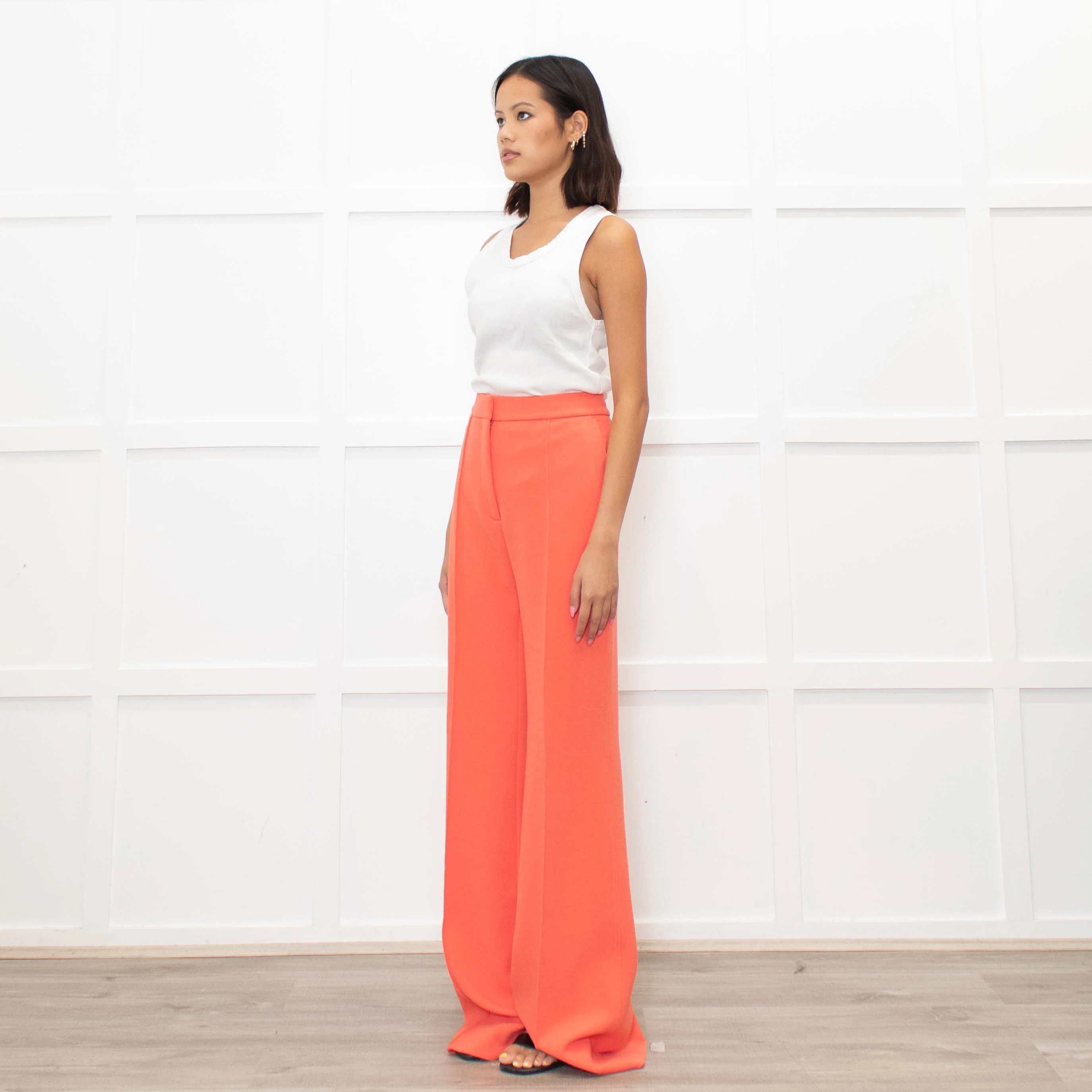 Victoria Victoria Beckham Orange Straight Leg Trousers - Image 4