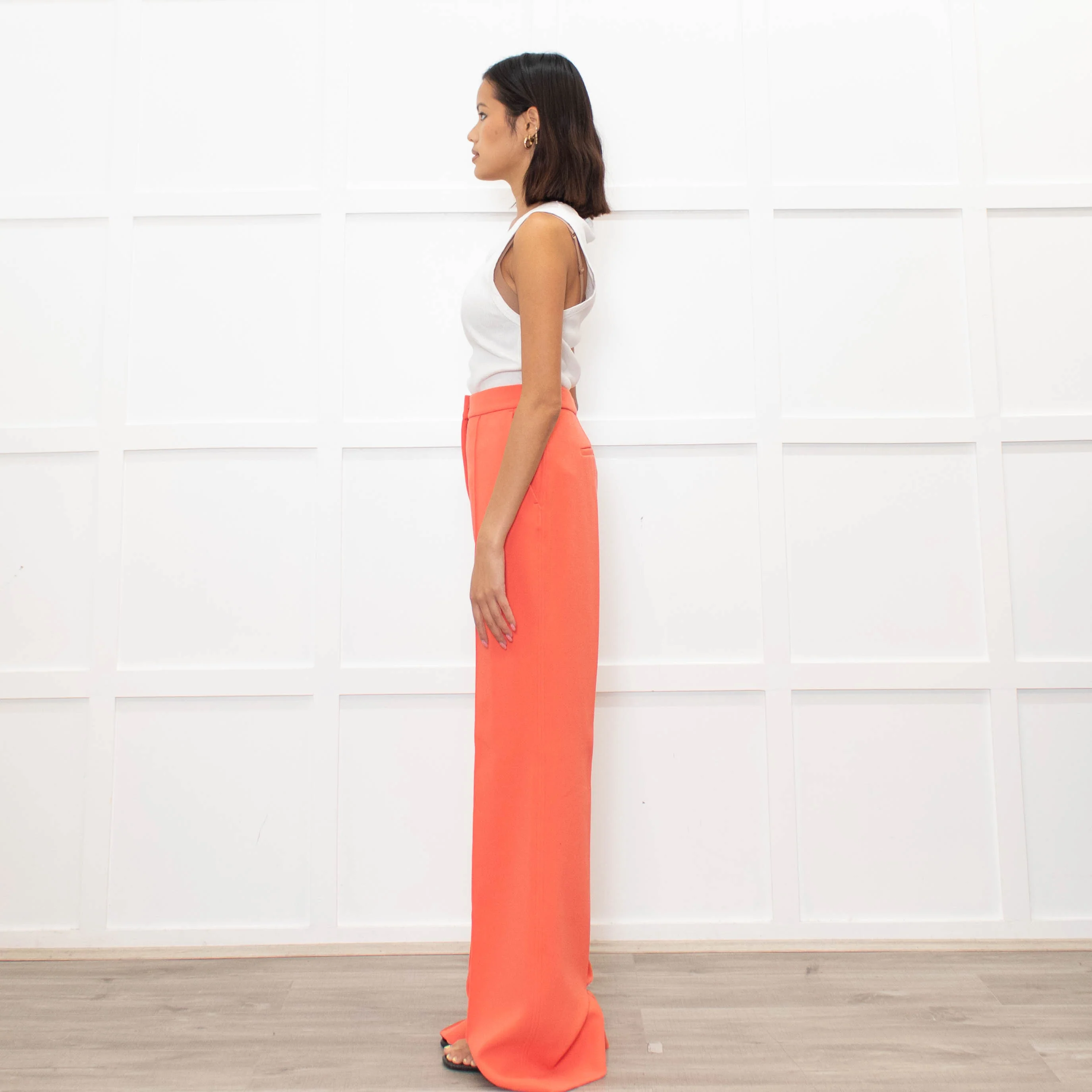 Victoria Victoria Beckham Orange Straight Leg Trousers - Image 5