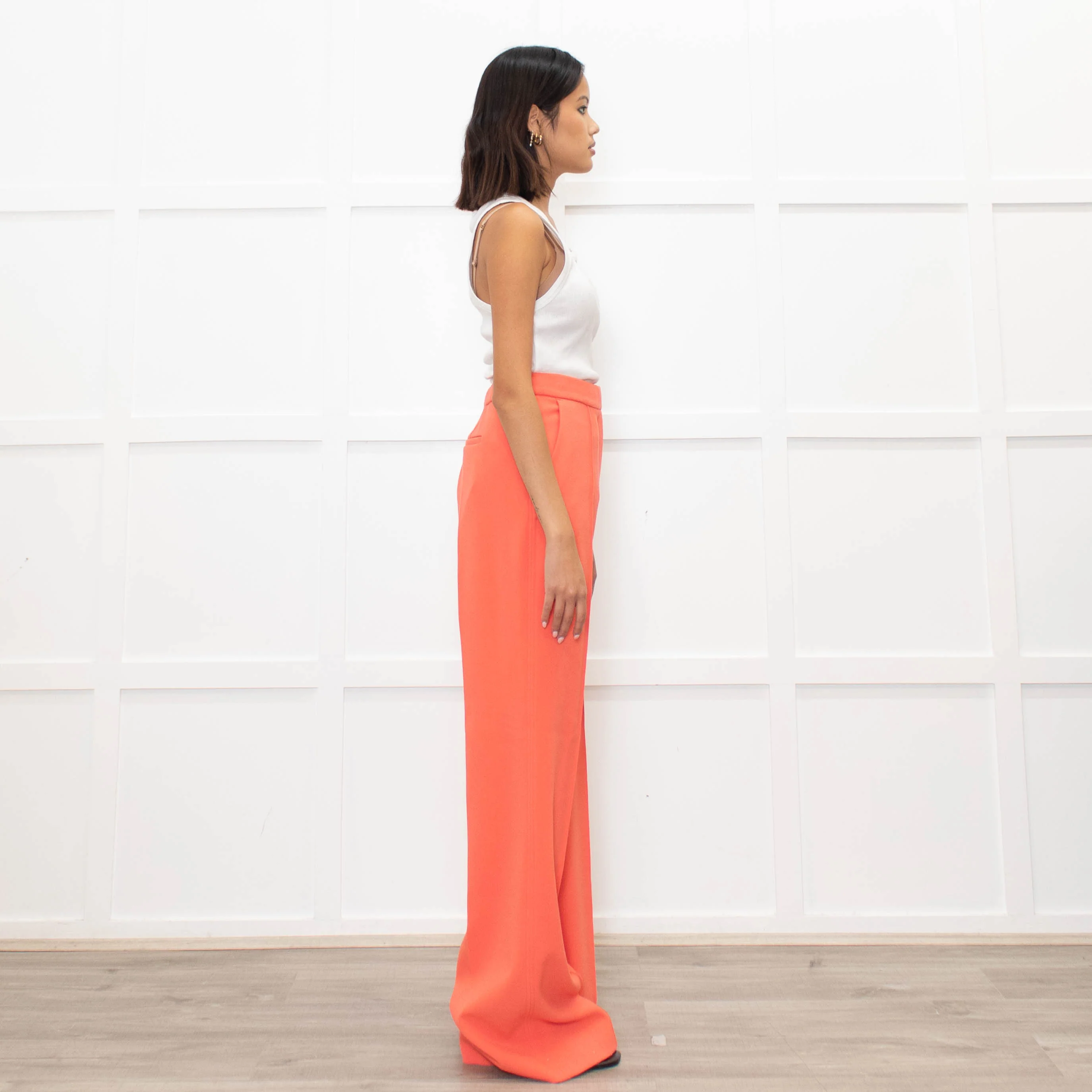 Victoria Victoria Beckham Orange Straight Leg Trousers - Image 6