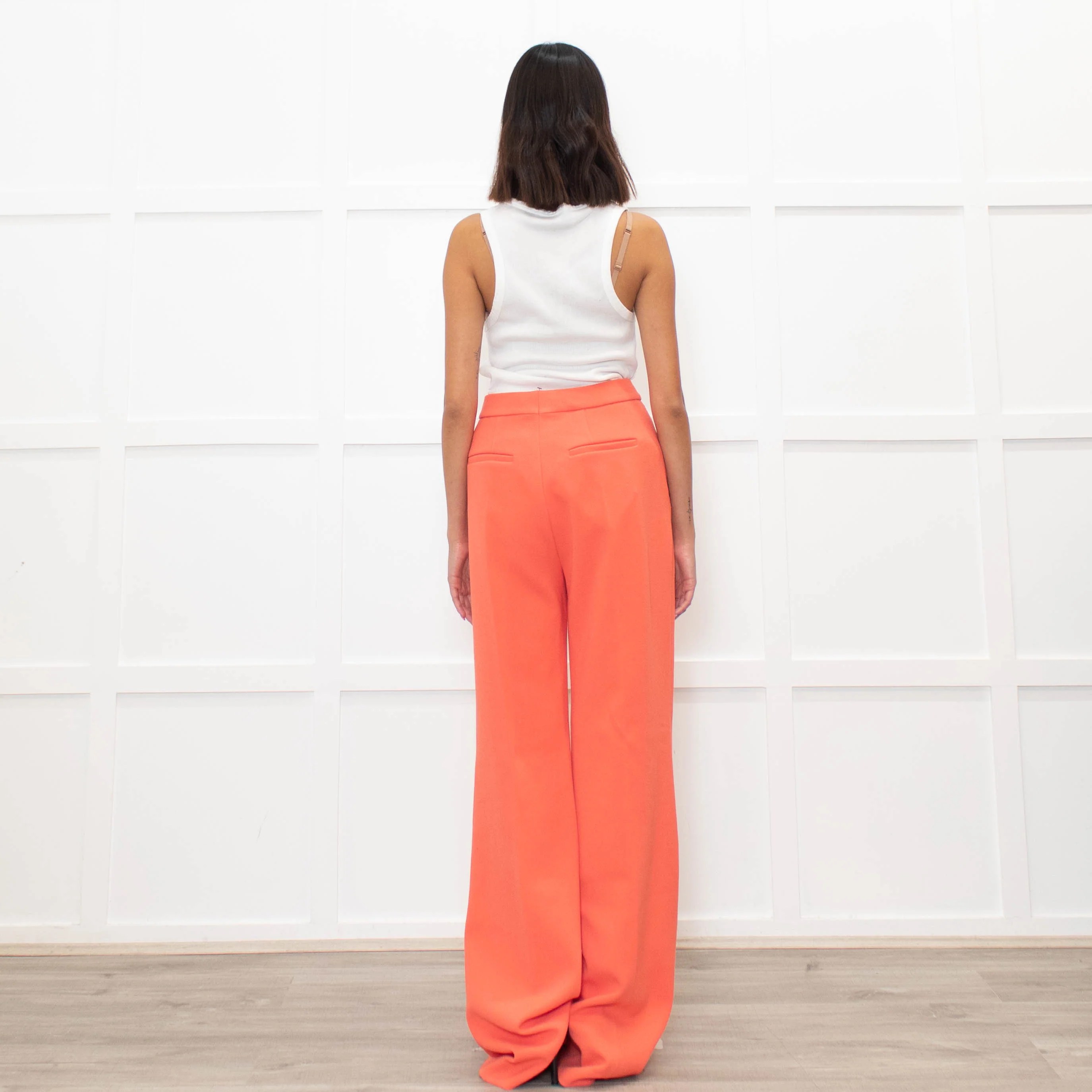 Victoria Victoria Beckham Orange Straight Leg Trousers - Image 7