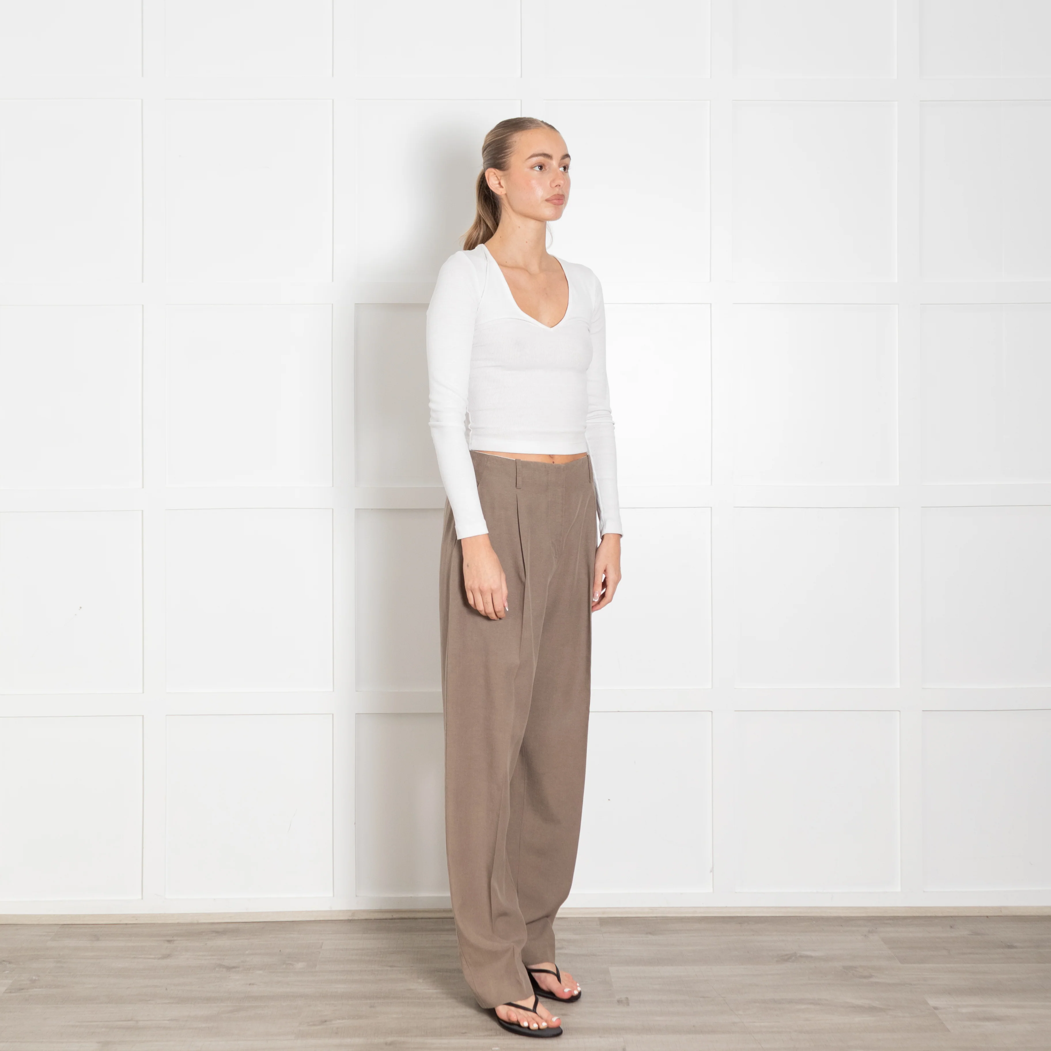 Viktoria & Woods Pale Khaki Front Pleat Trousers - Image 7