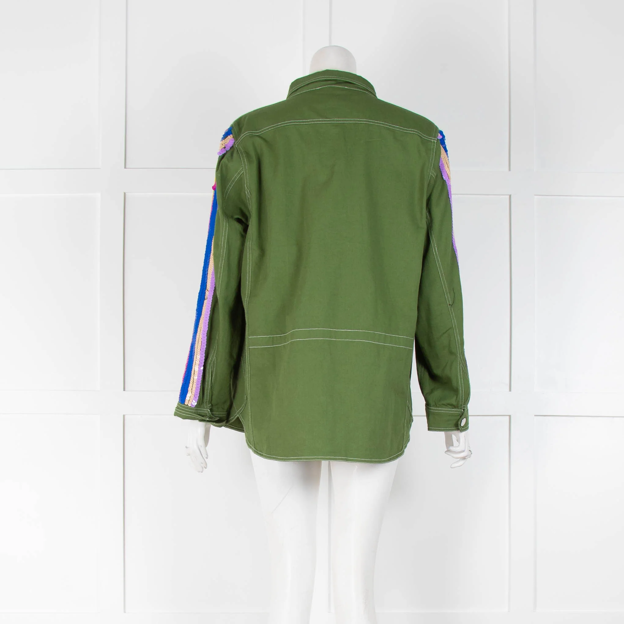 Vilagallo Green Jacket Sequin Arm Stripe - Image 3