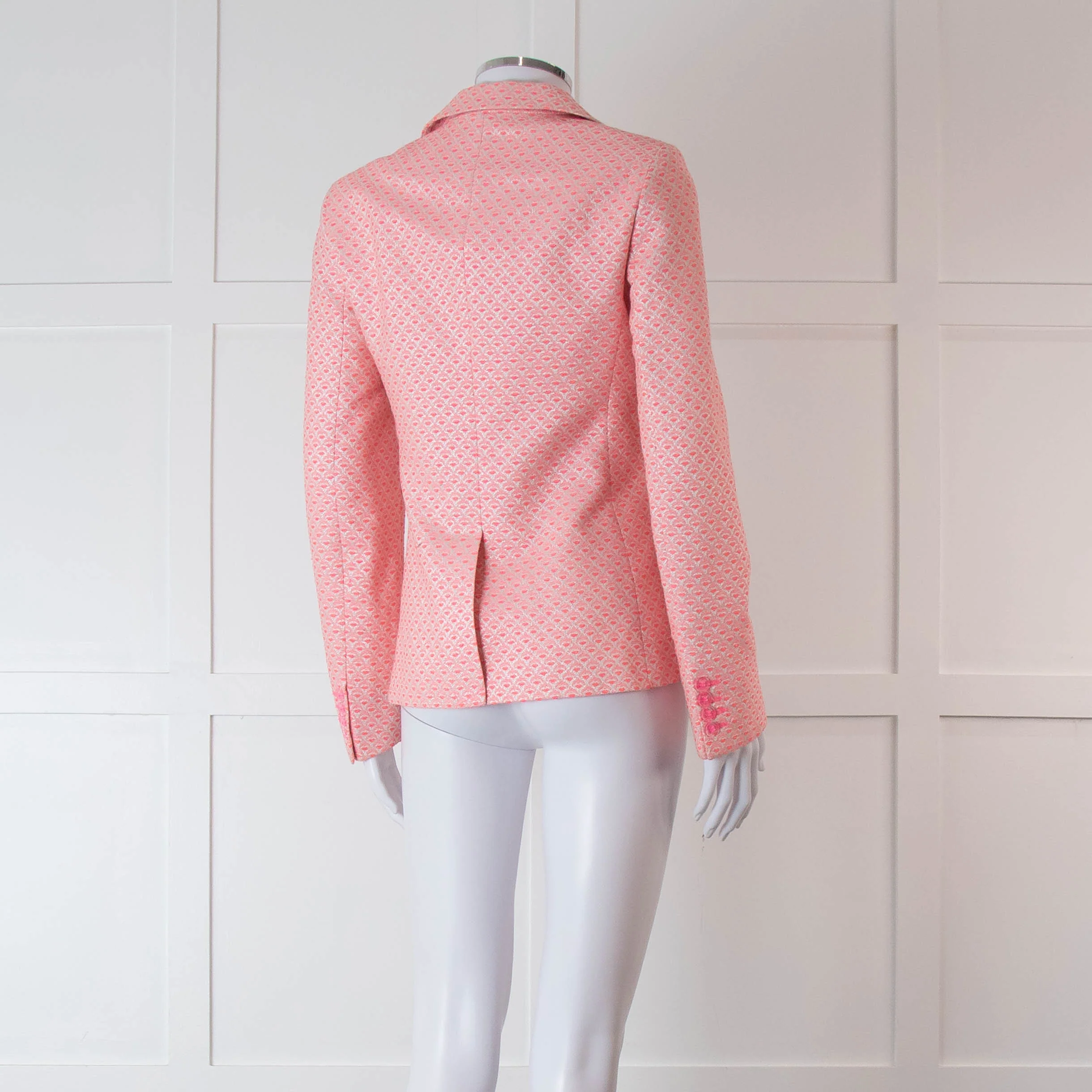 Vilagallo Neon Pink Silver Blazer Jacket - Image 4