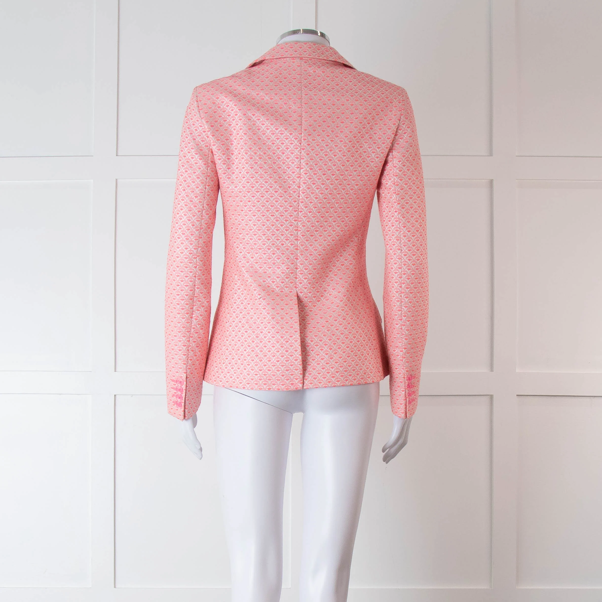 Vilagallo Neon Pink Silver Blazer Jacket - Image 5