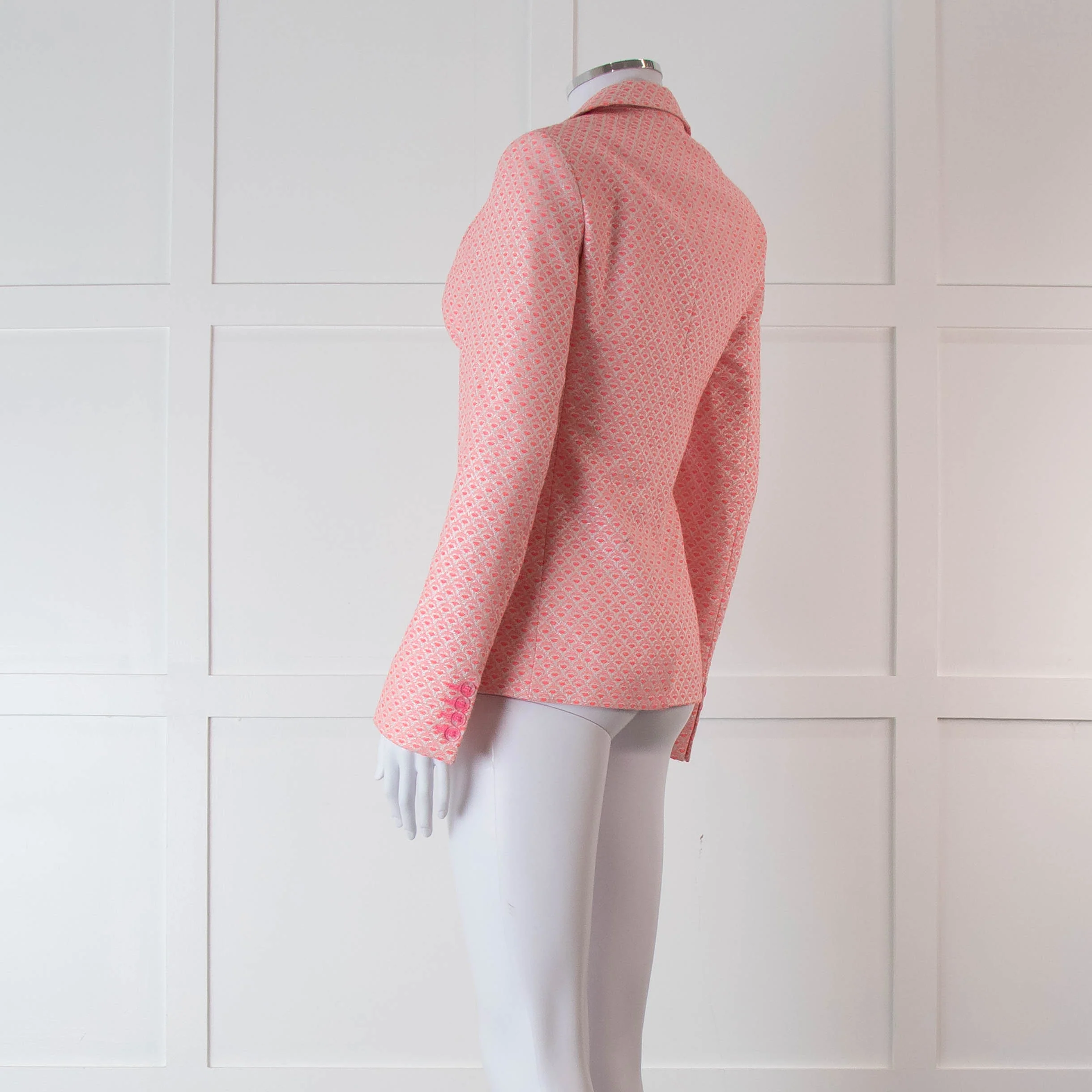 Vilagallo Neon Pink Silver Blazer Jacket - Image 6