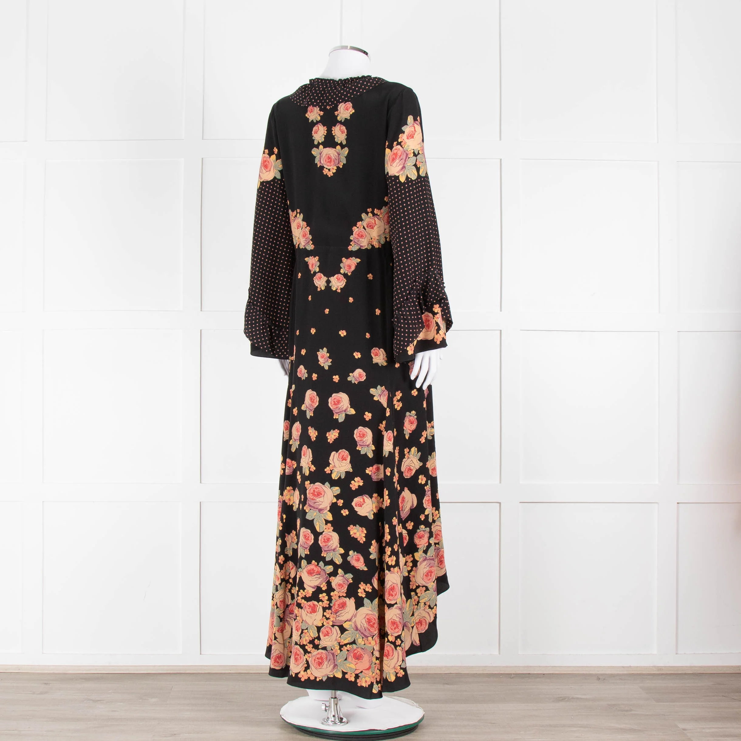 Vilshenko Aventina Silk Maxi Black Peony Dress - Image 4