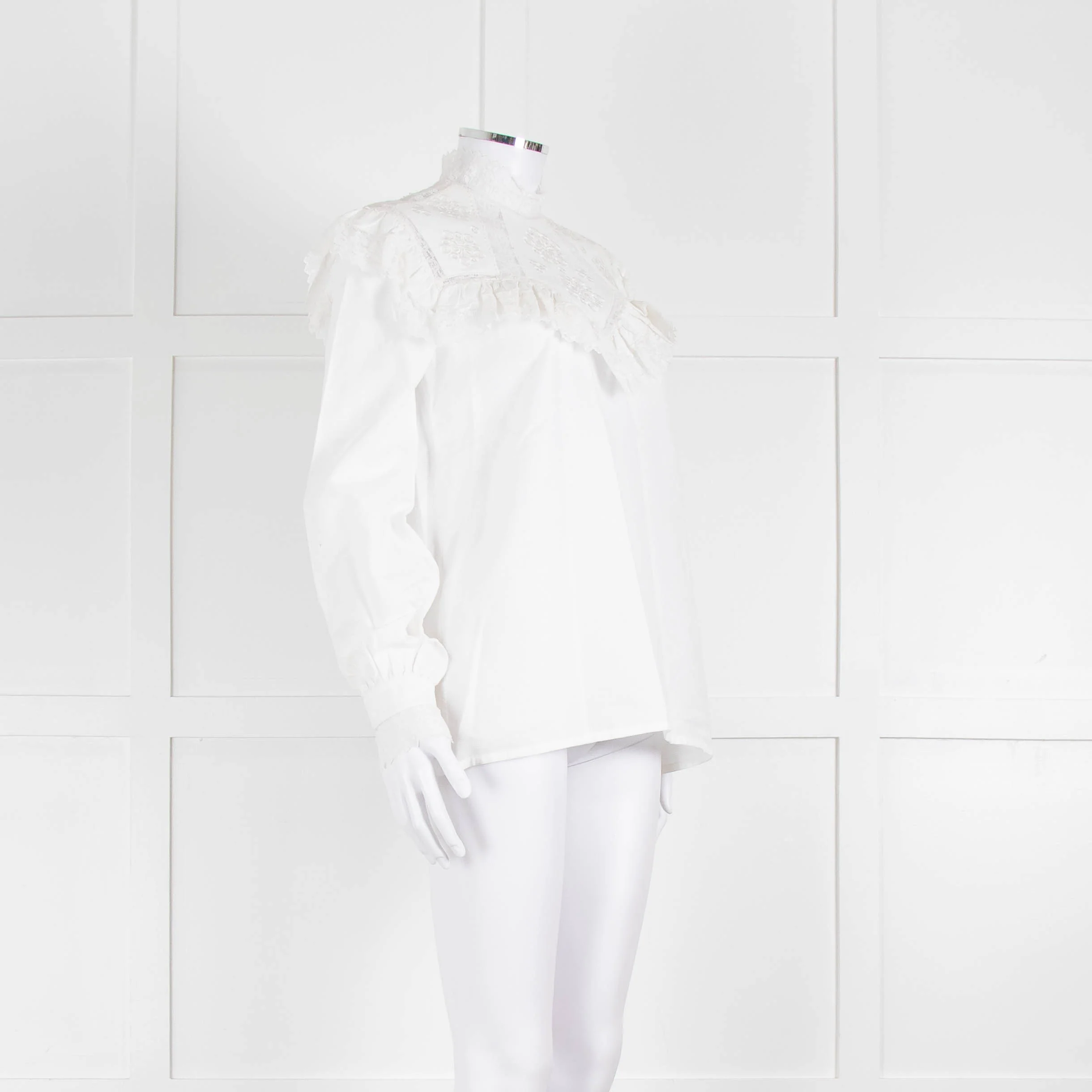 Vilshenko Suzy Embroidered White Cotton Blouse - Image 2