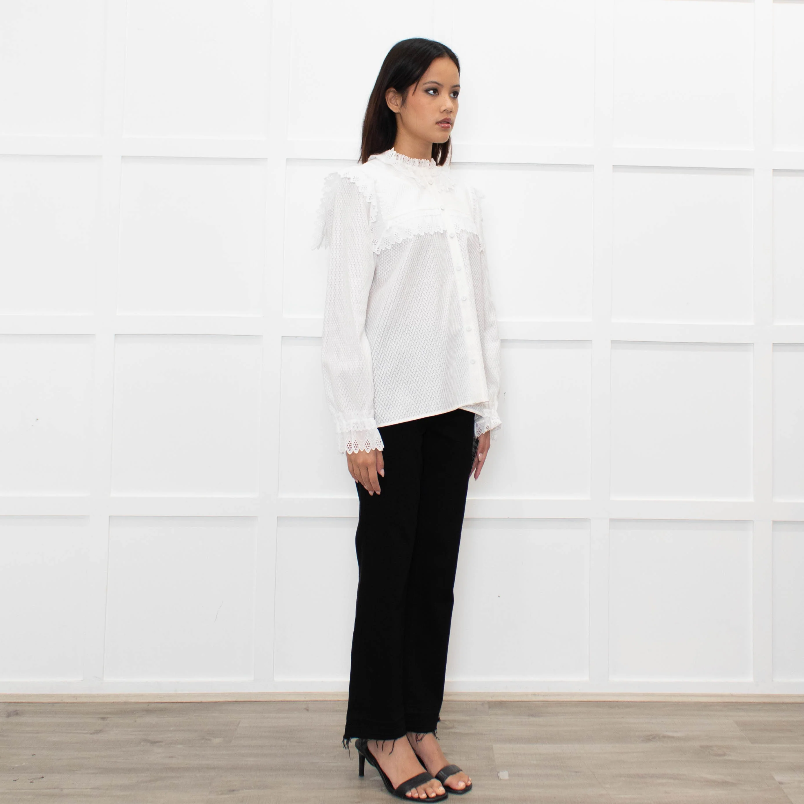 Vilshenko White Poppy Blouse - Image 3