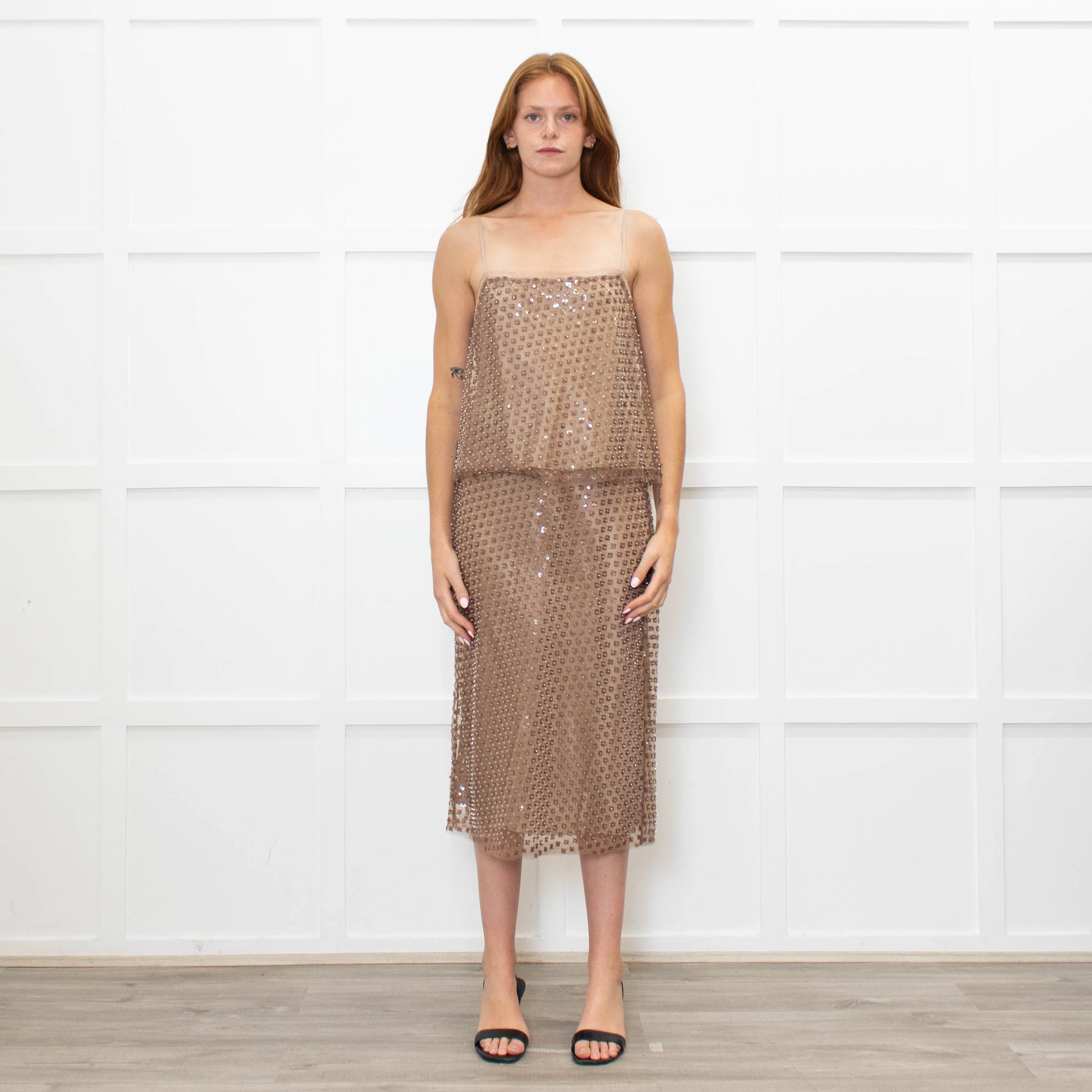 Vince Beaded Brown Camisole