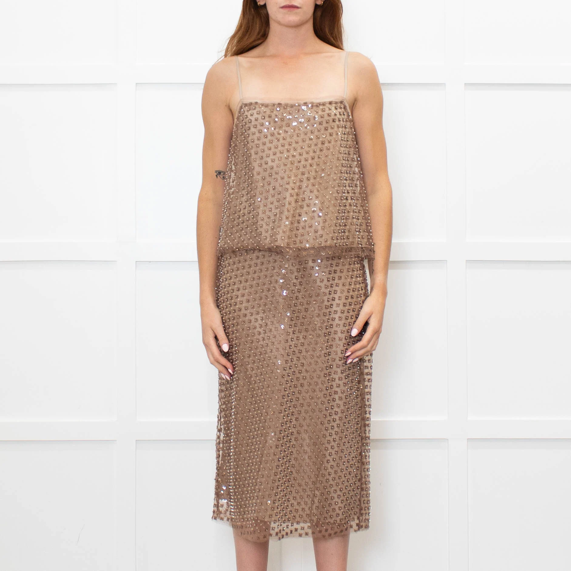 Vince Beaded Brown Camisole - Image 2