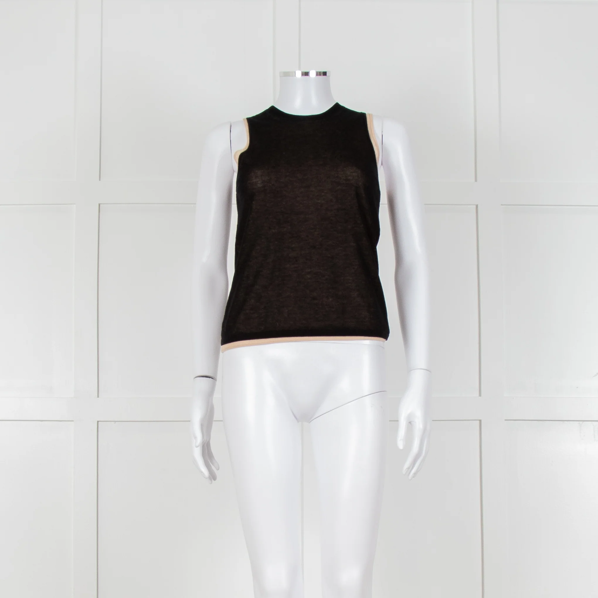 Vince Black And Camel Double Layered Vest Top