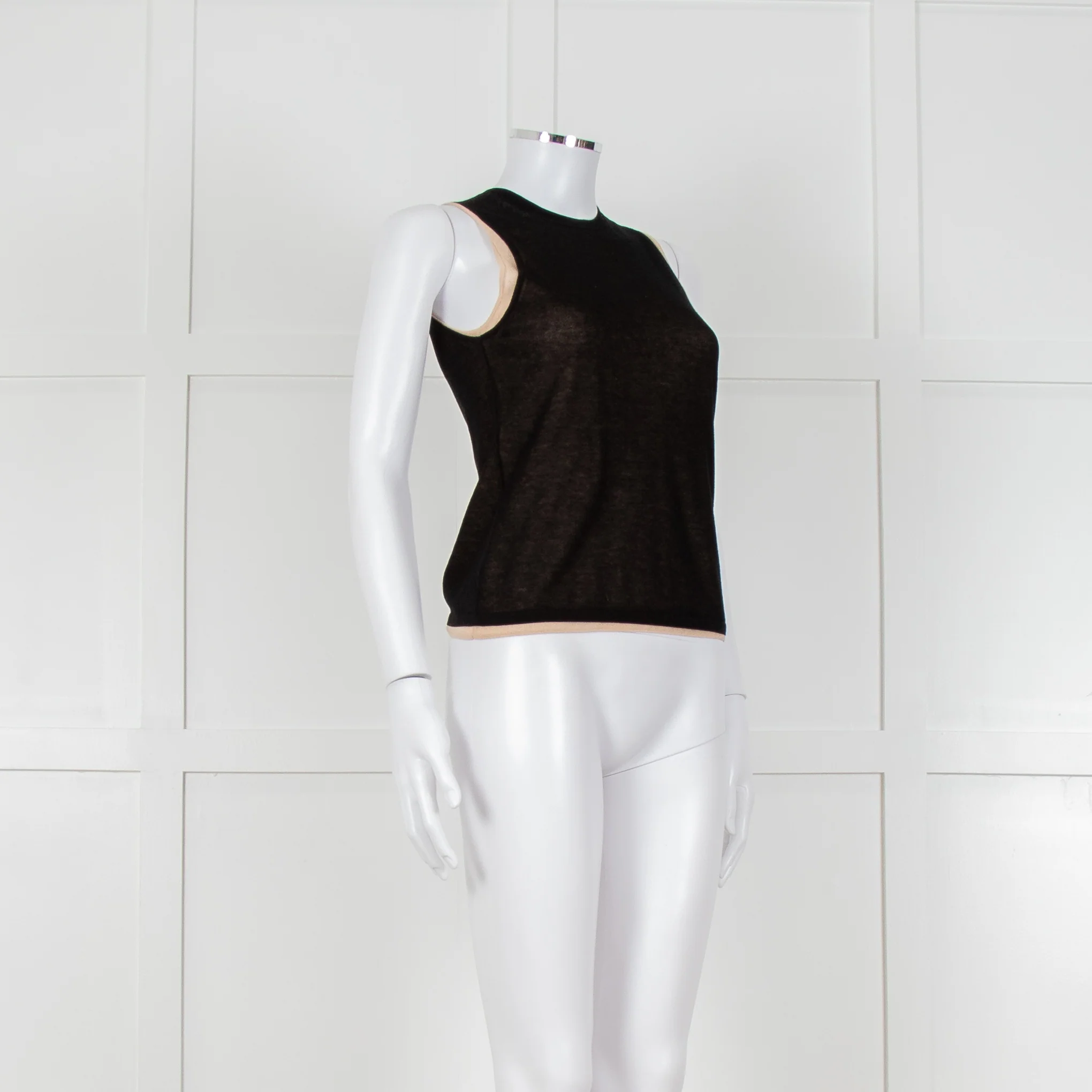 Vince Black And Camel Double Layered Vest Top - Image 2