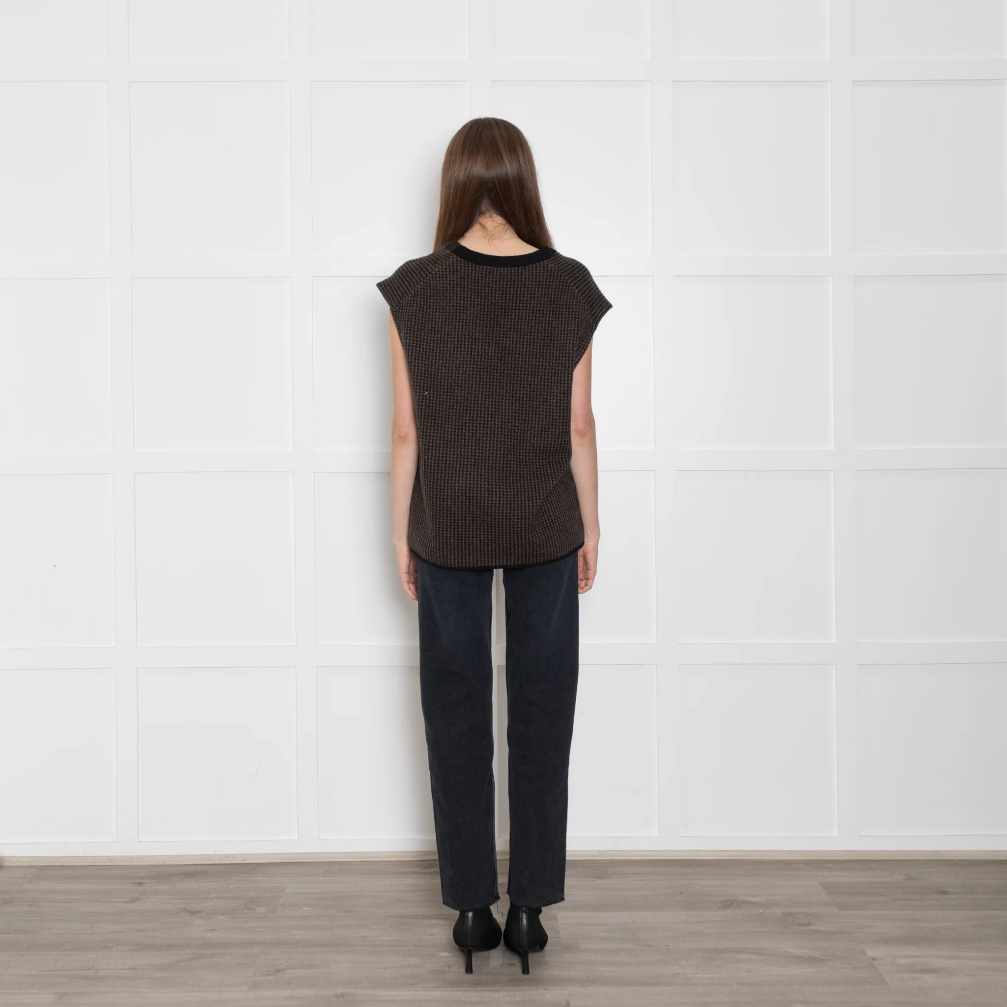 Vince Black & Brown Wool/Cashmere Mix Tank Top - Image 5