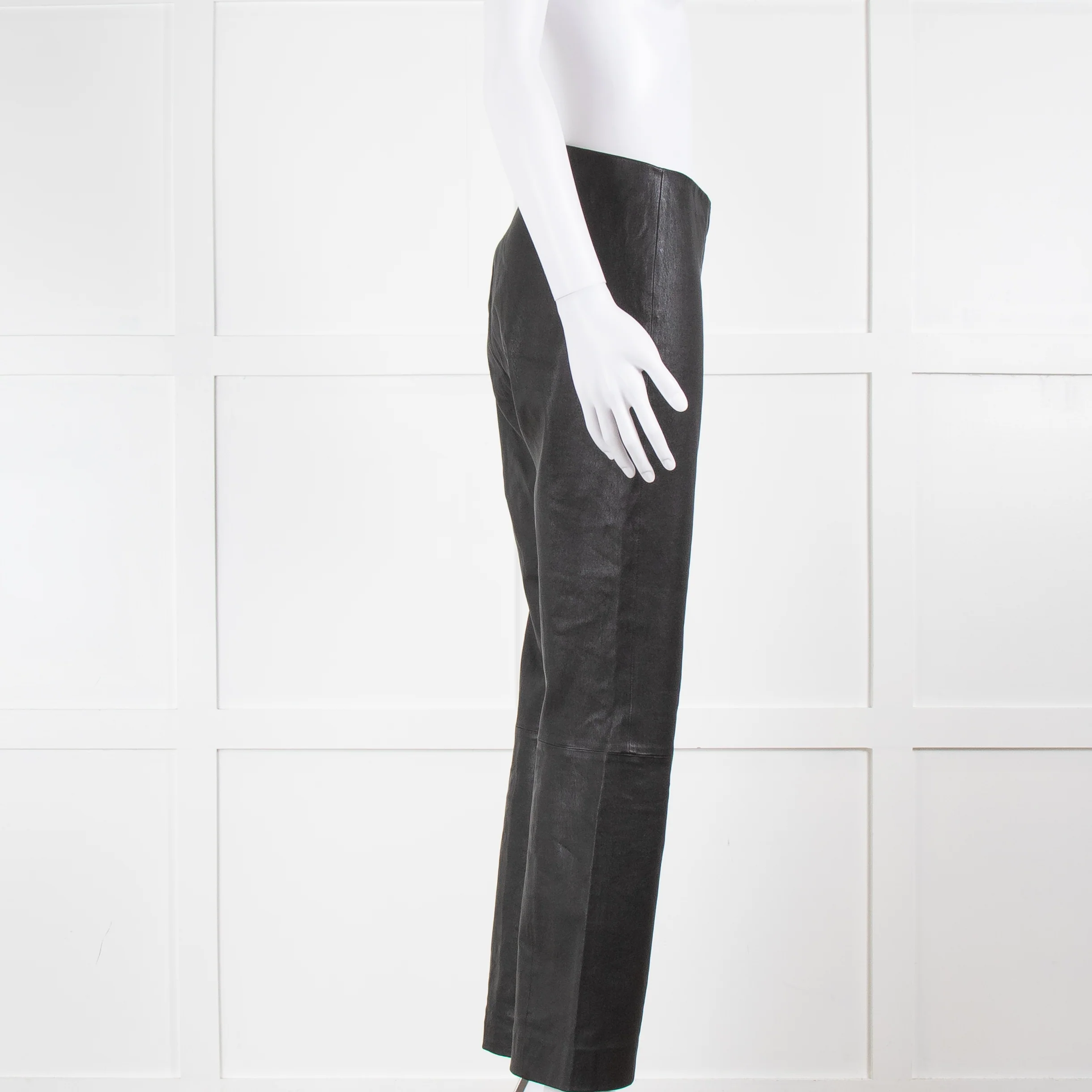 Vince Black Lambskin Pull On Trousers - Image 2