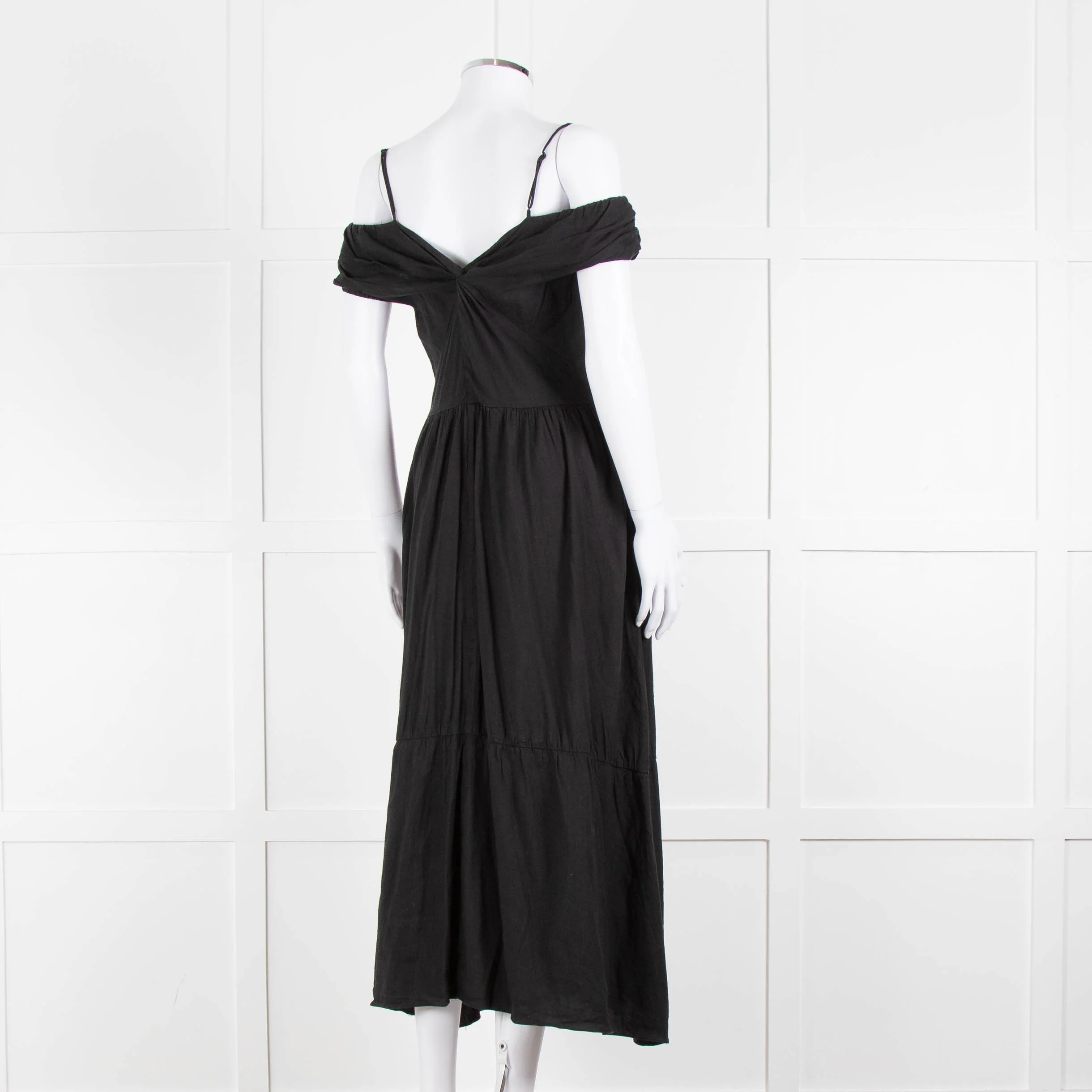 Vince Black Linen Blend Sleeveless Tiered Long Dress - Image 4