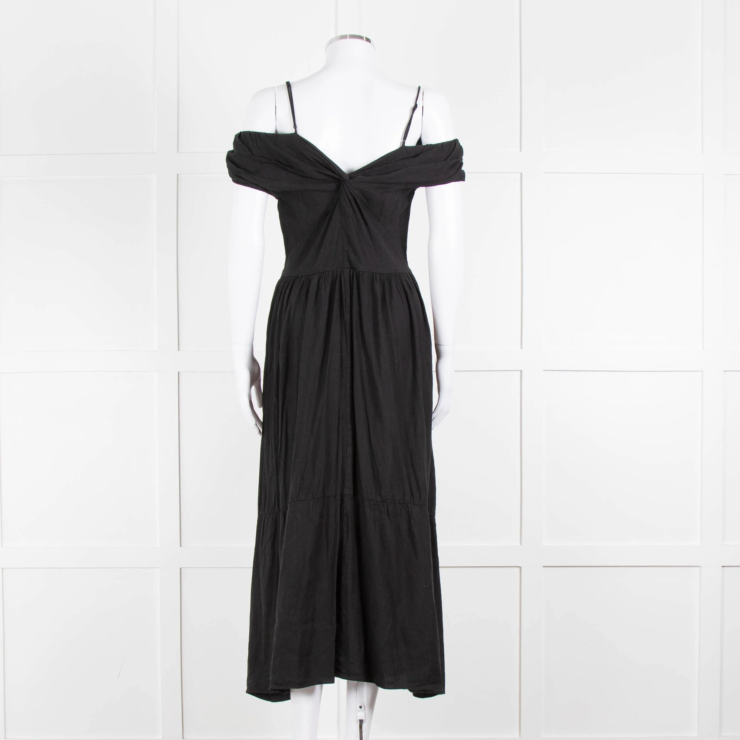 Vince Black Linen Blend Sleeveless Tiered Long Dress - Image 5