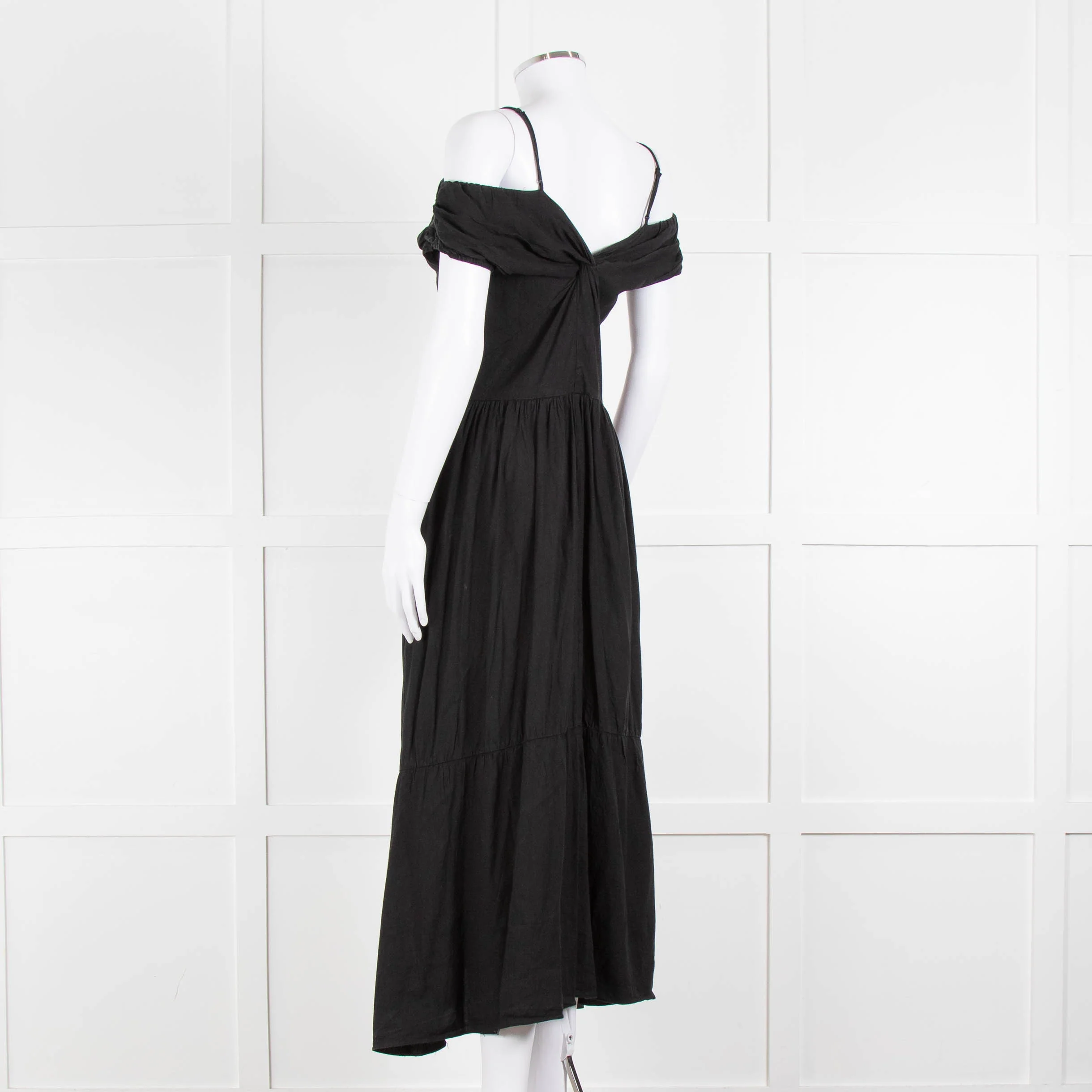 Vince Black Linen Blend Sleeveless Tiered Long Dress - Image 6