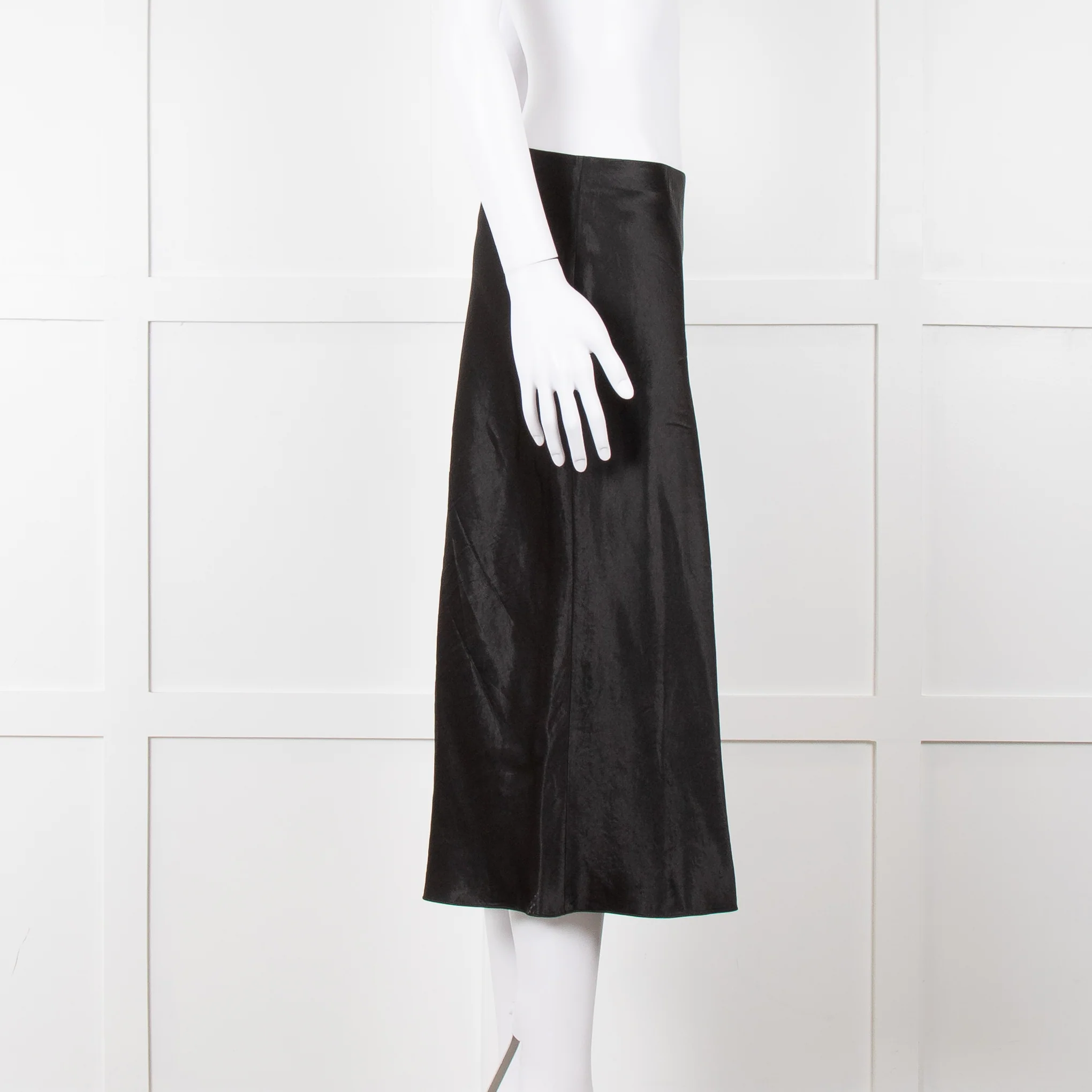 Vince Black Satin Slip Skirt - Image 3