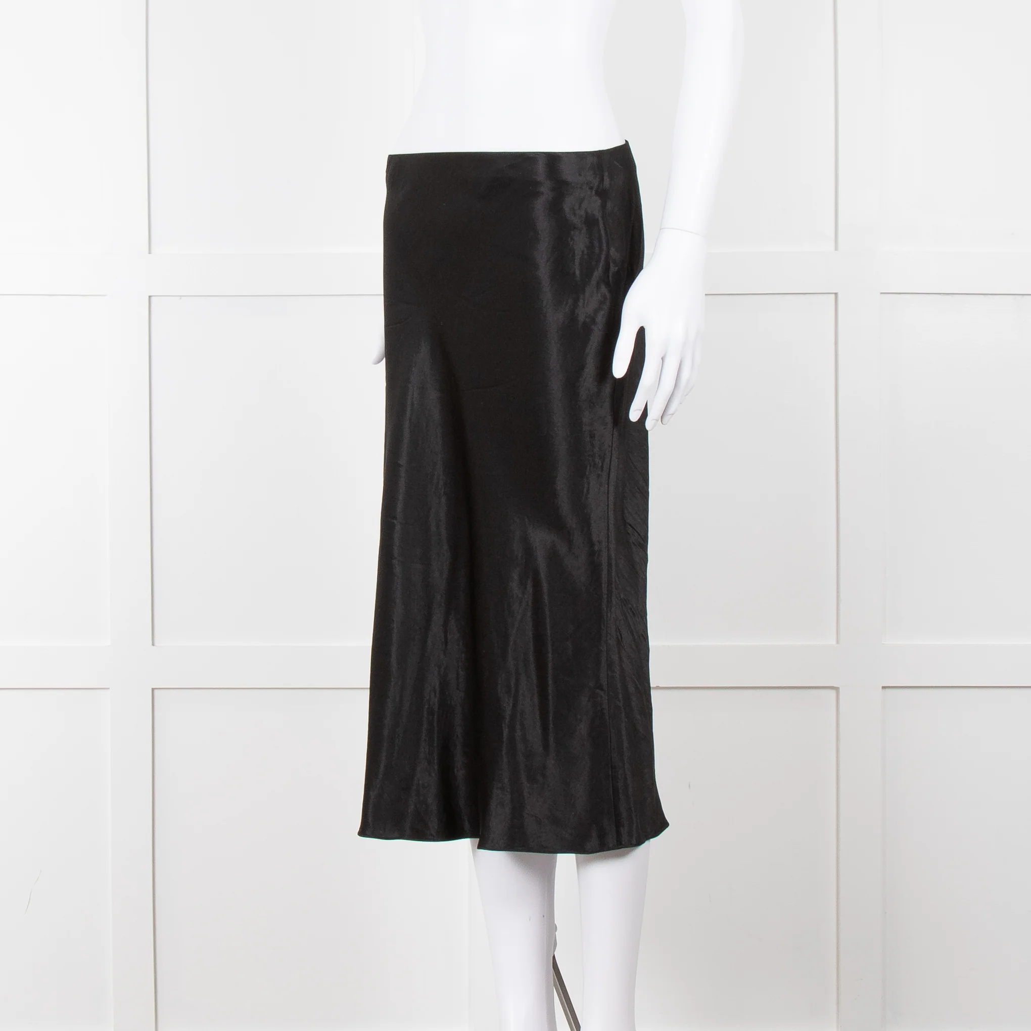 Vince Black Satin Slip Skirt - Image 8