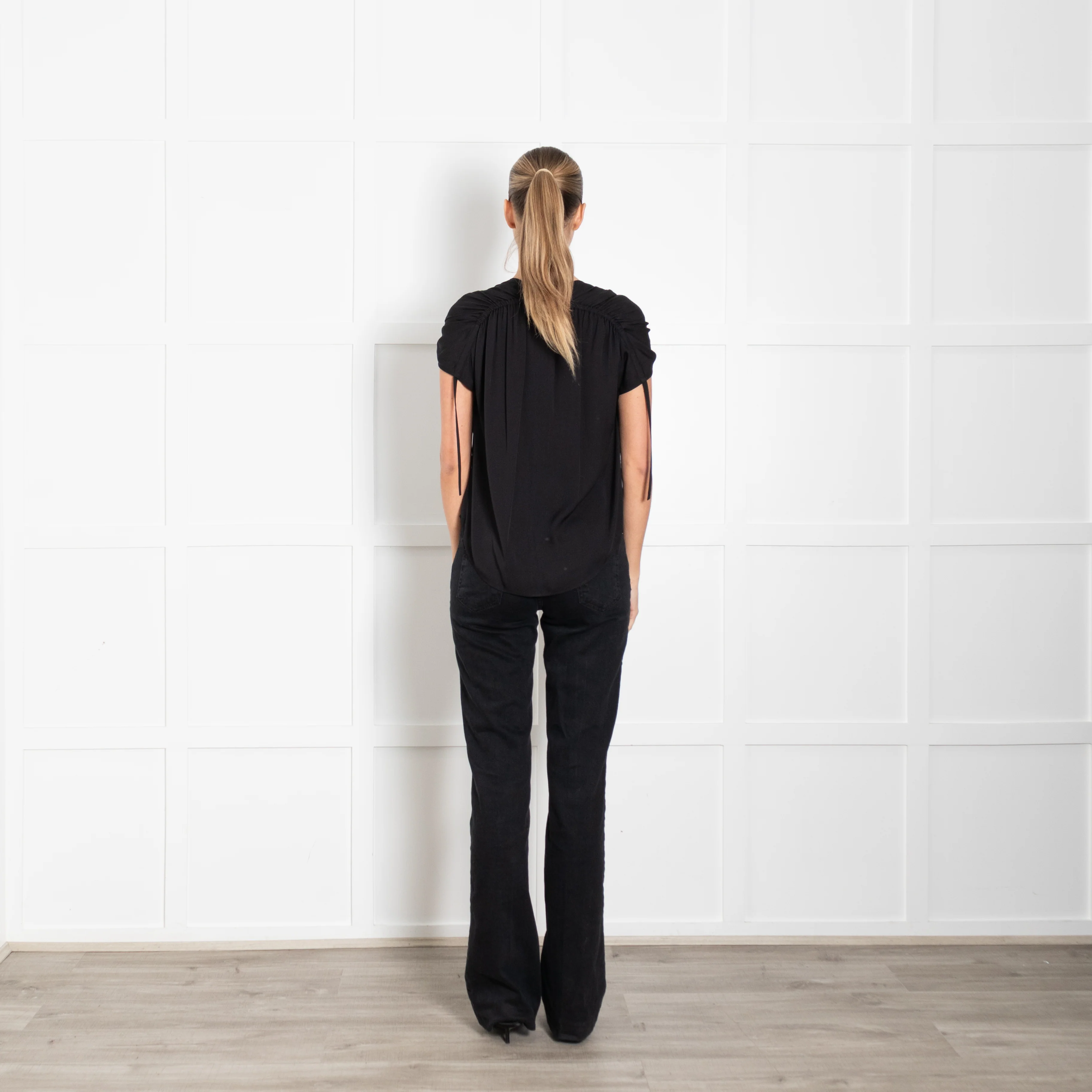 Vince Black Silk Cap Sleeve Top - Image 5