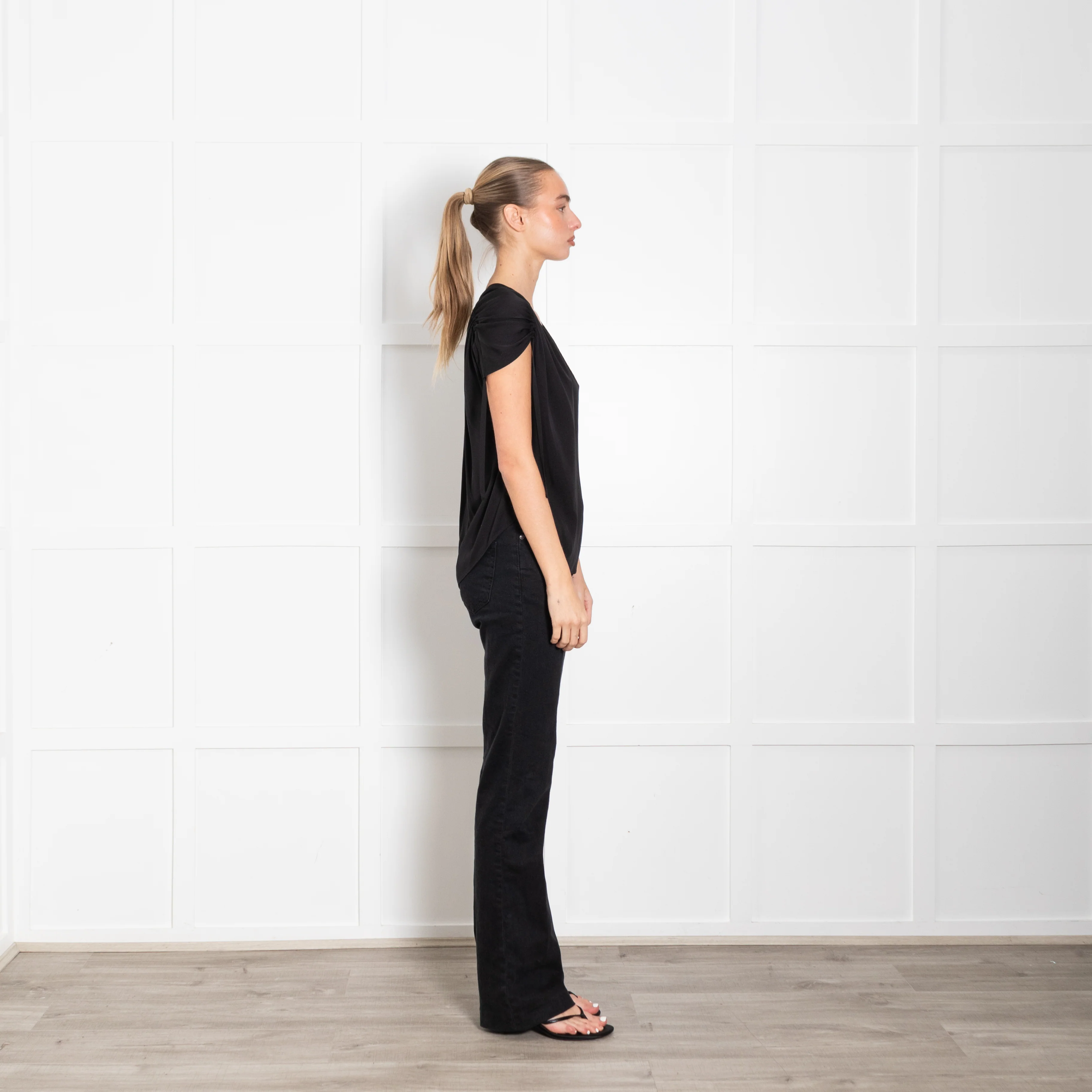 Vince Black Silk Cap Sleeve Top - Image 6