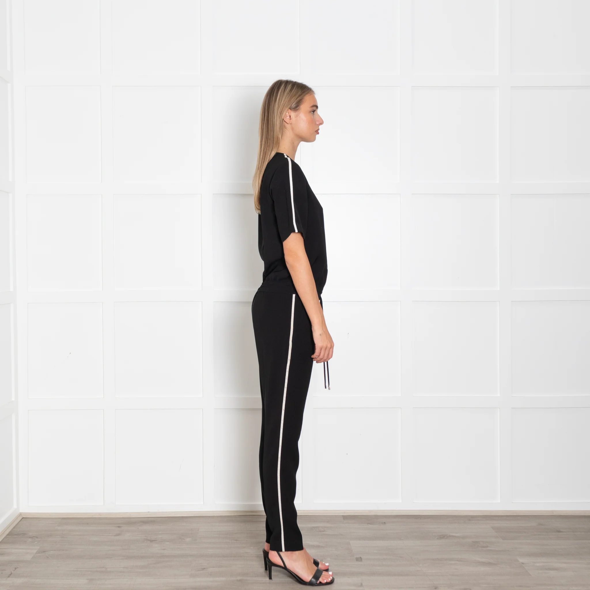 Vince Black White Trim Short Sleeve Jumpsuit - Image 6