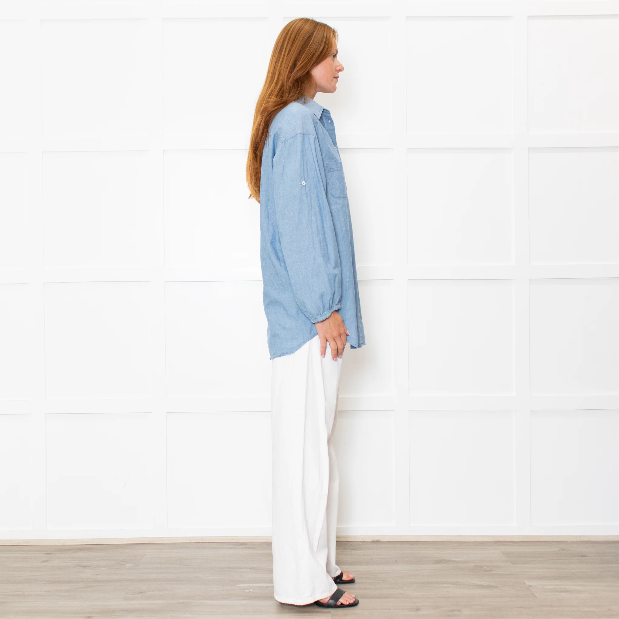 Vince Blue Cotton Long Sleeve Shirt - Image 6