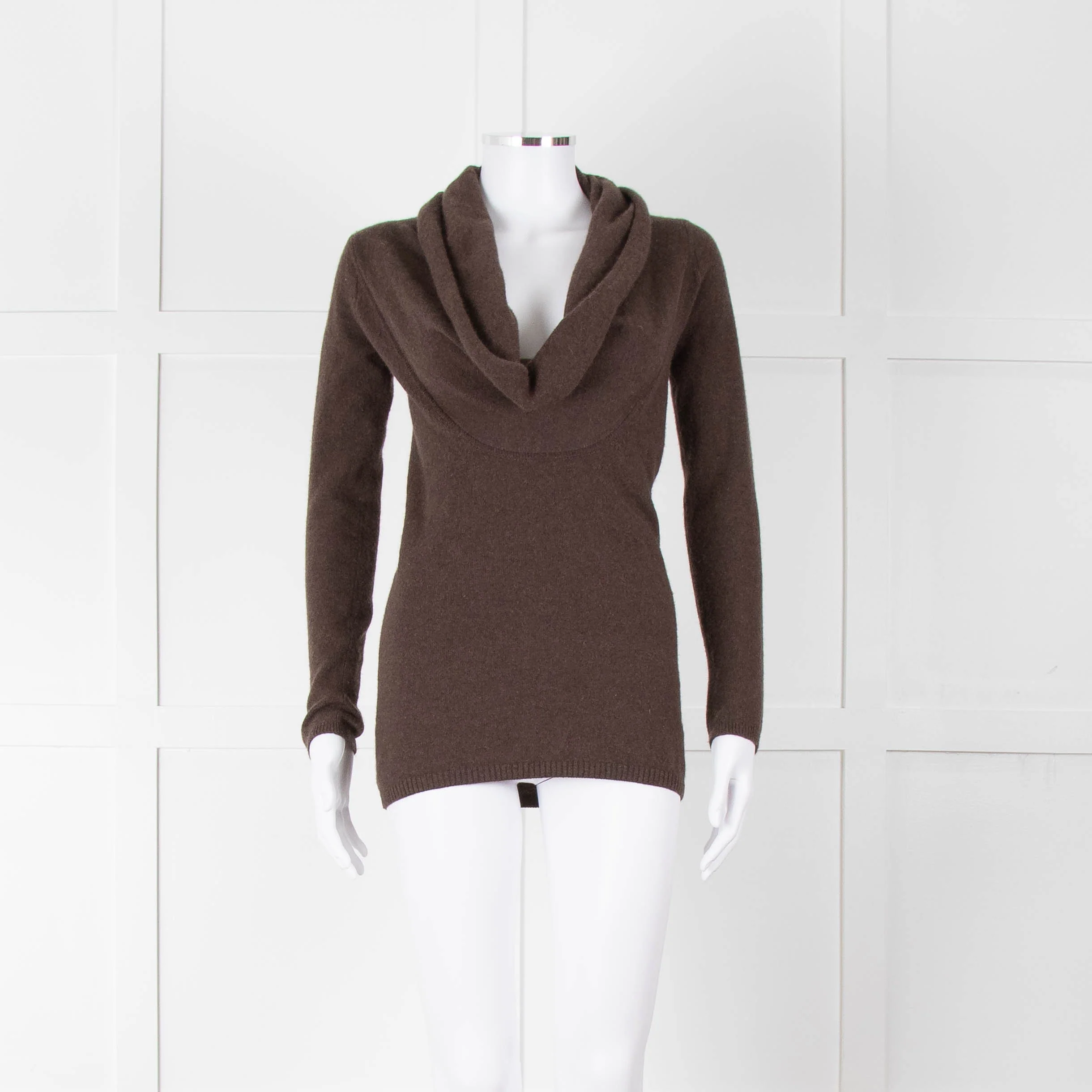 Vince Brown Cashmere Wide Neck Sweater