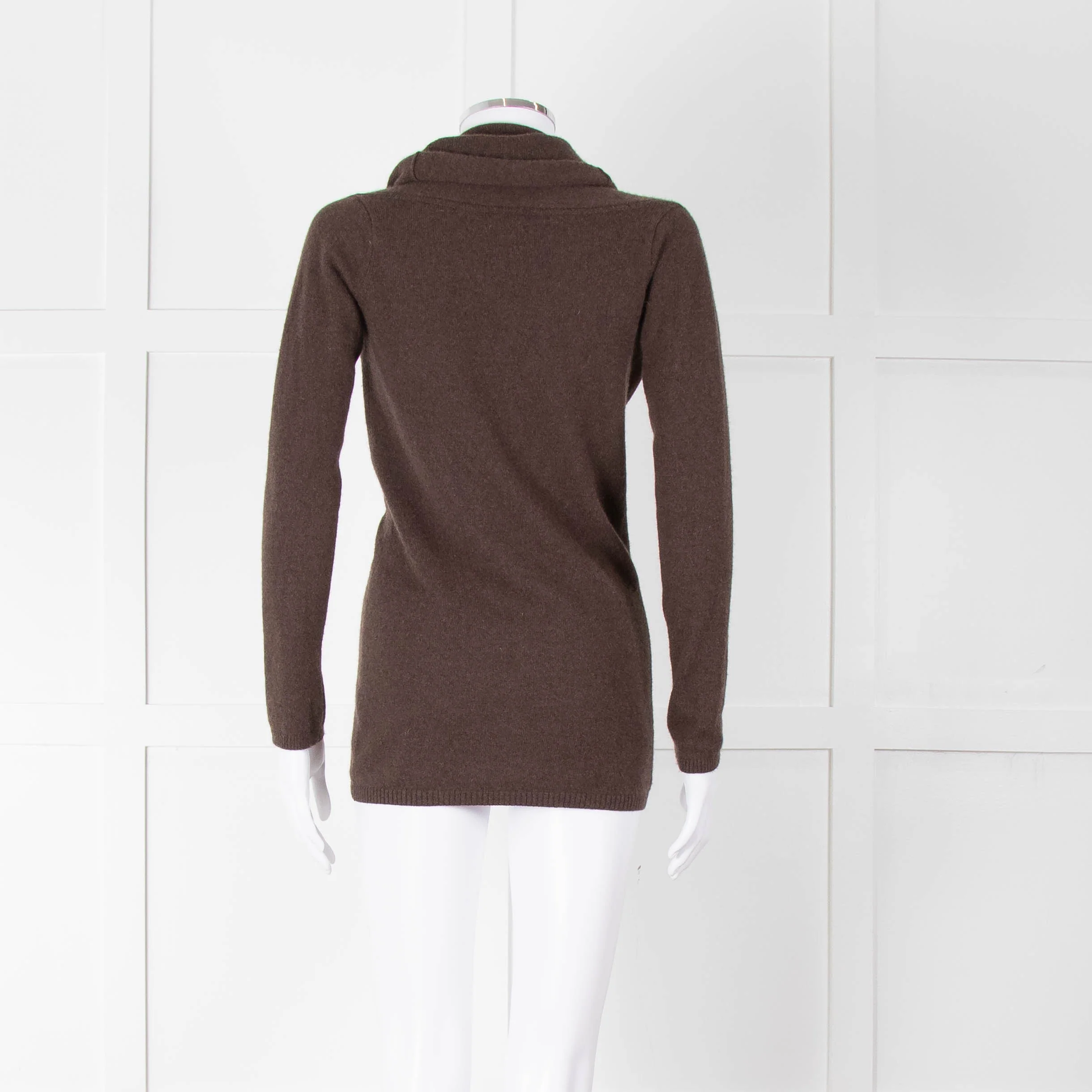 Vince Brown Cashmere Wide Neck Sweater - Image 5