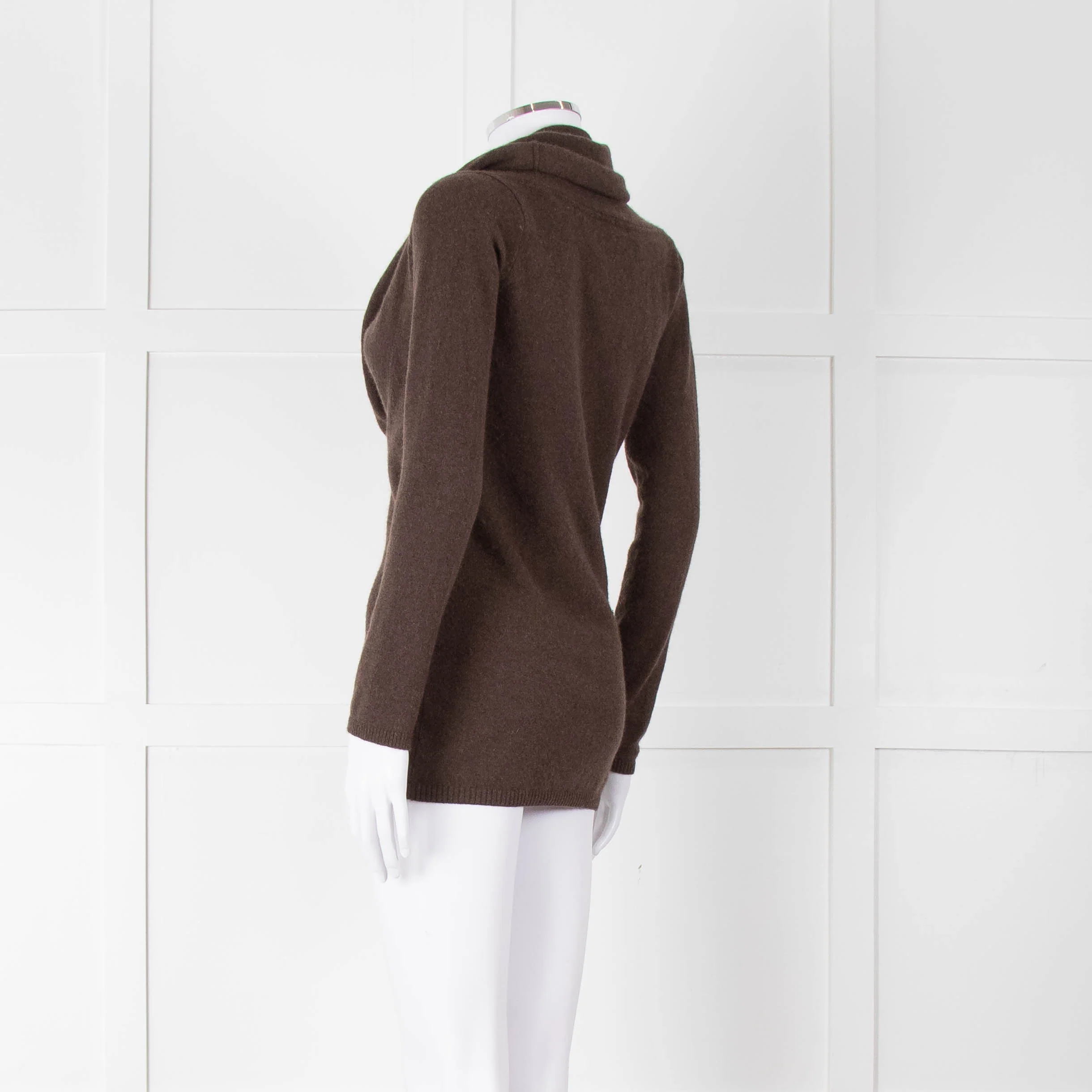 Vince Brown Cashmere Wide Neck Sweater - Image 6