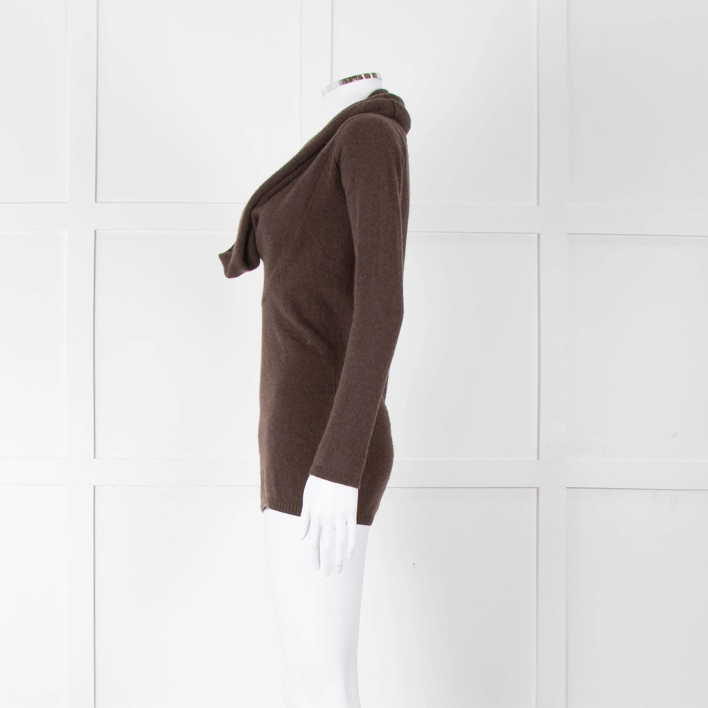 Vince Brown Cashmere Wide Neck Sweater - Image 7