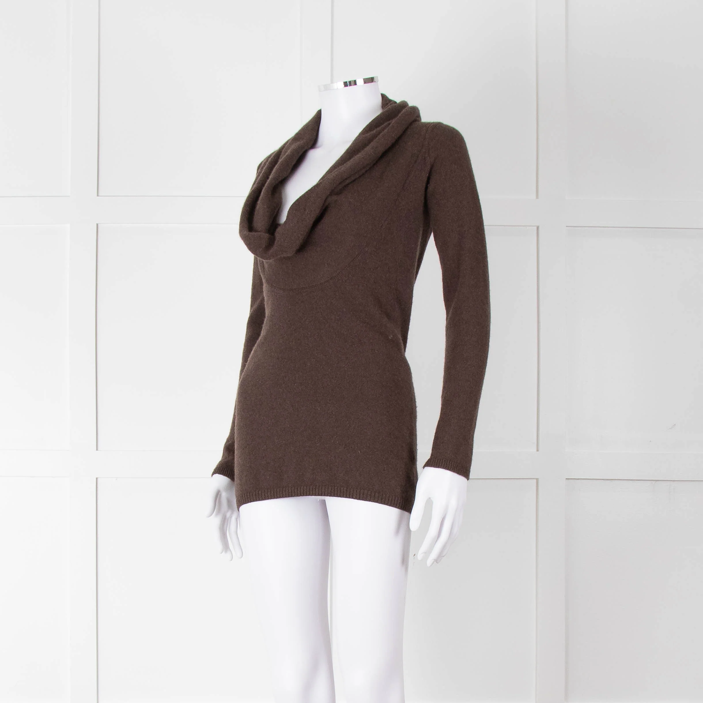 Vince Brown Cashmere Wide Neck Sweater - Image 8