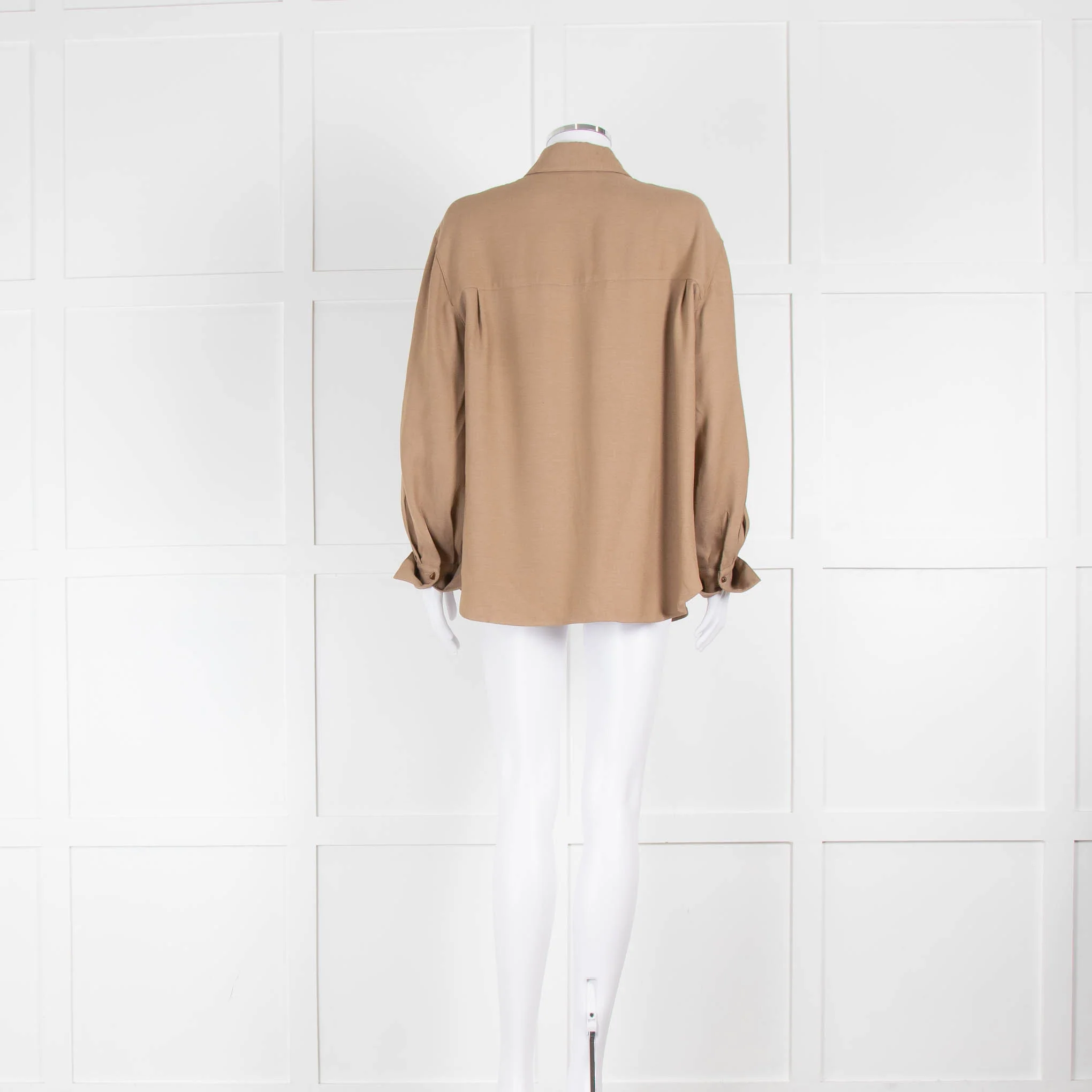 Vince Camel Collared Shirt with Stone Buttons - Image 3