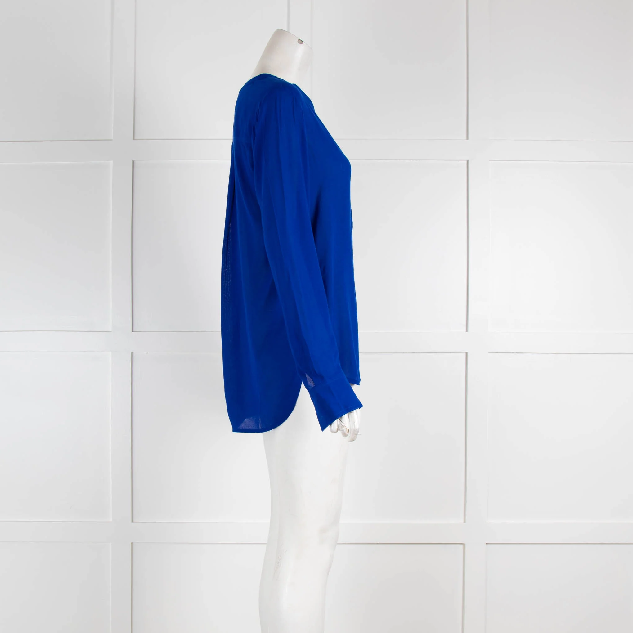 Vince Cobalt Blue V-Neck Blouse - Image 2
