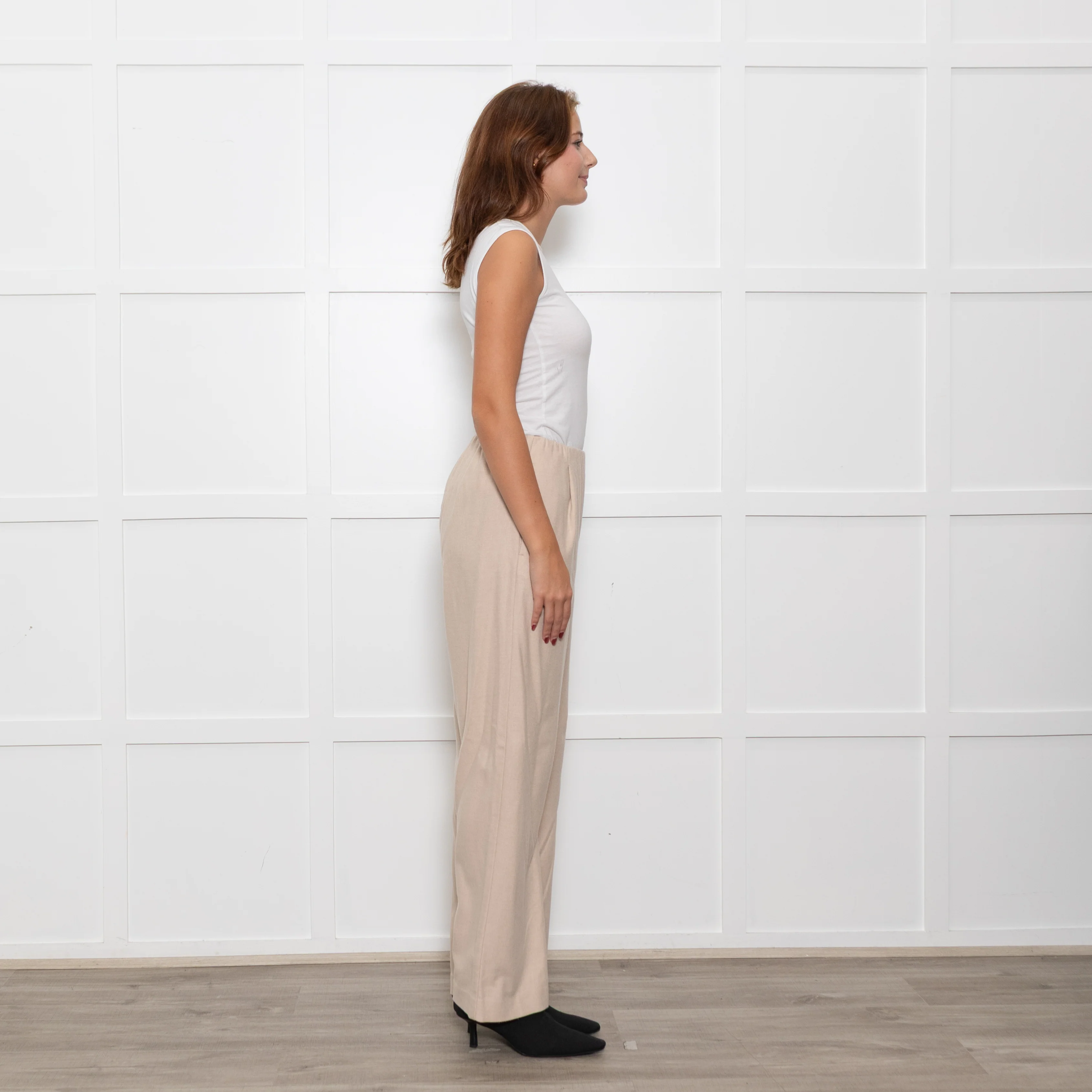 Vince Cream Wool Blend Wide Leg Trousers - Image 6