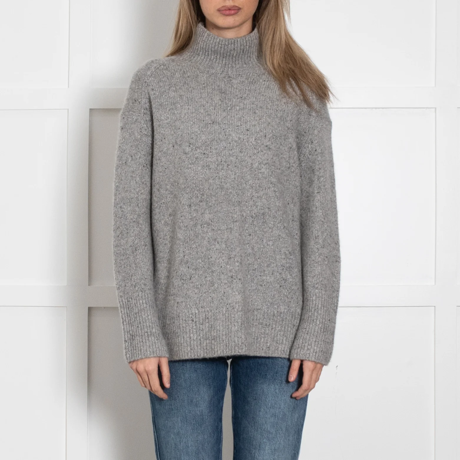 Vince Donegal Side Slit Roll Neck Cashmere Jumper - Image 2
