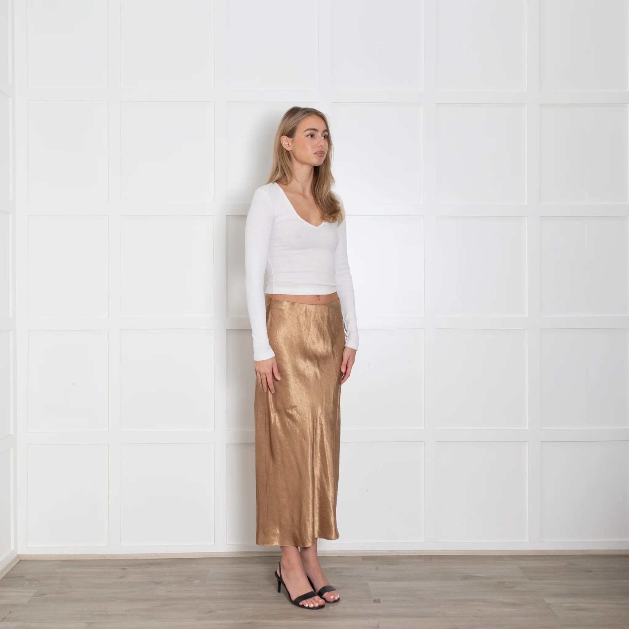 Vince Gold Slip Skirt - Image 7