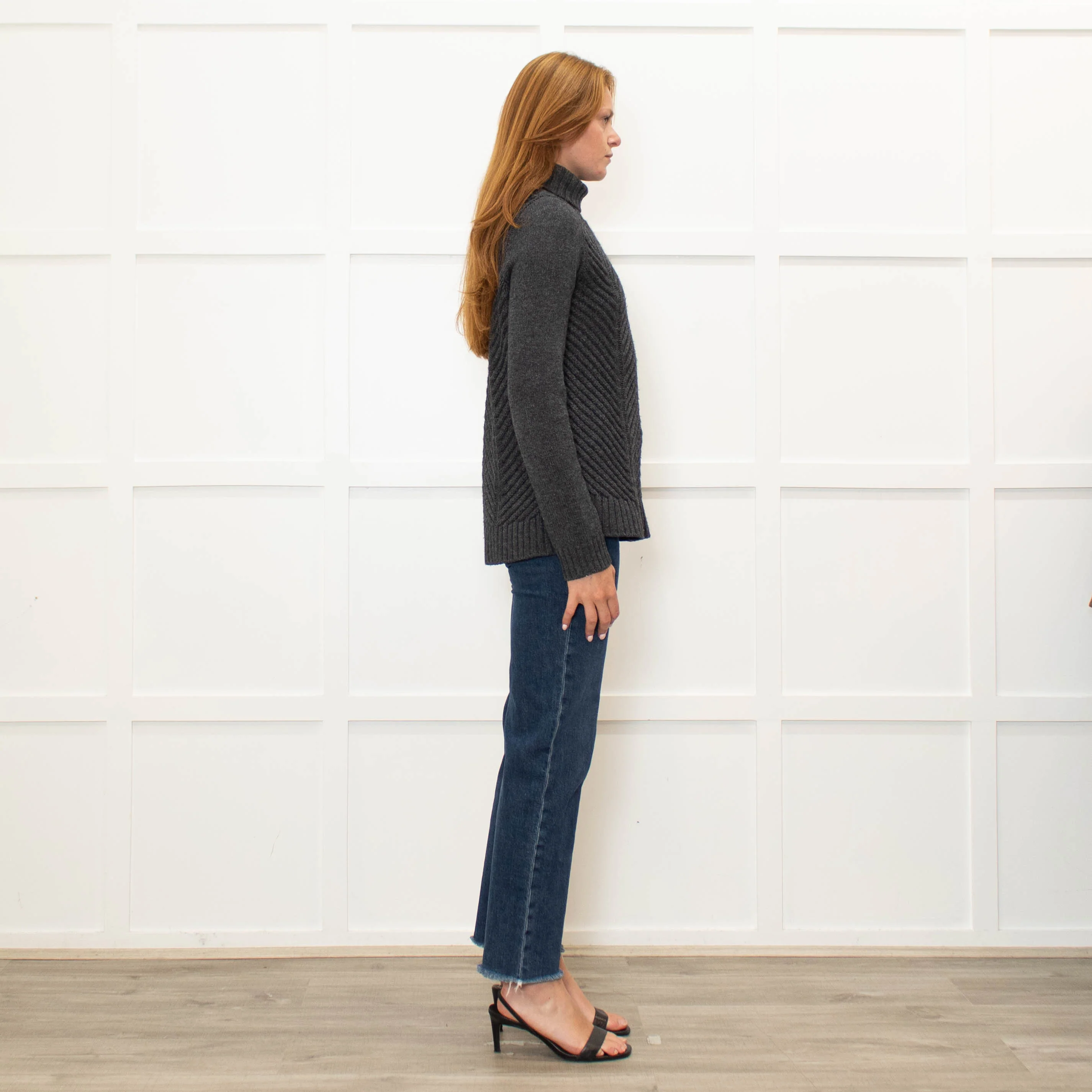 Vince Grey Ribbed Wool Blend Rollneck - Image 6