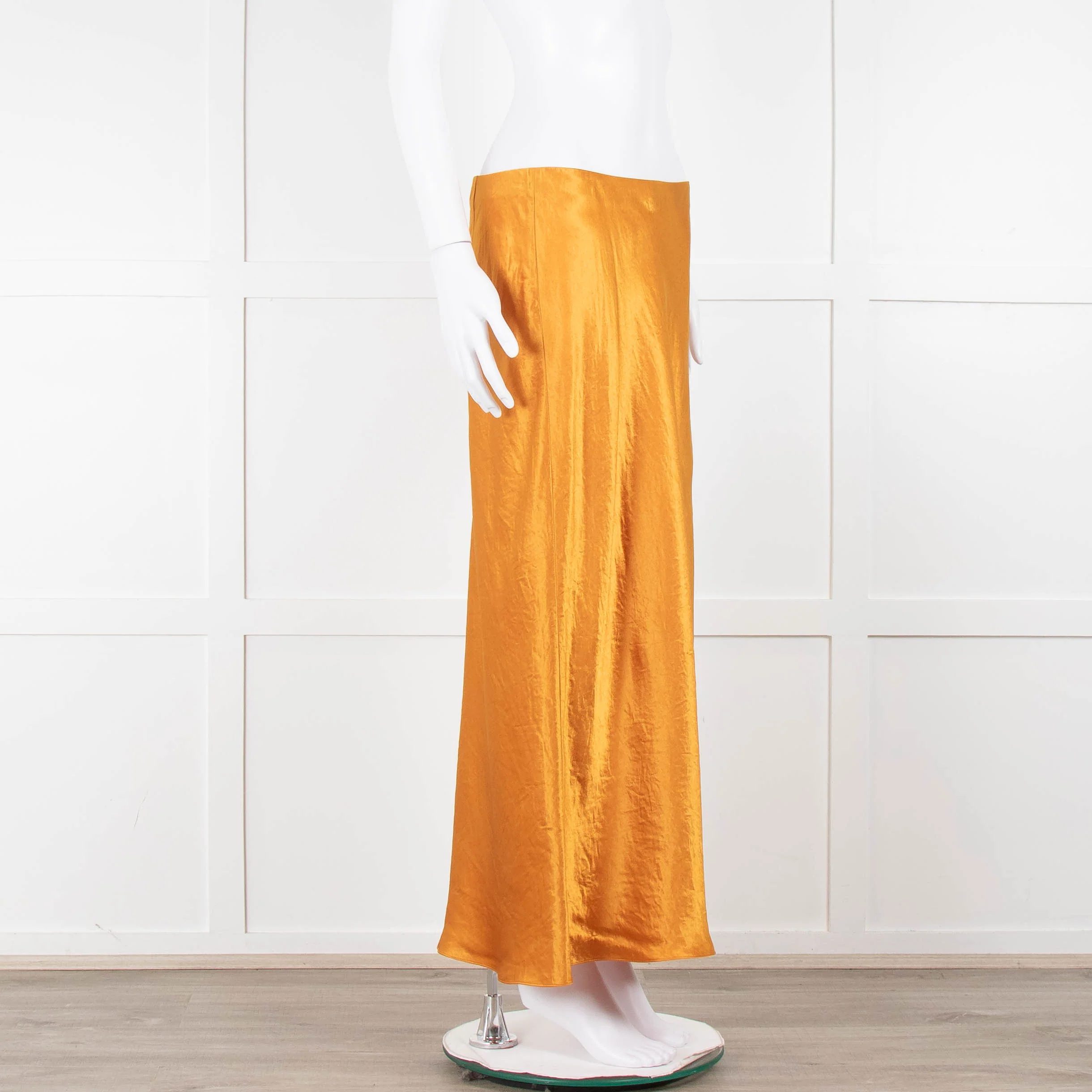 Vince Orange Satin Slip Skirt - Image 2