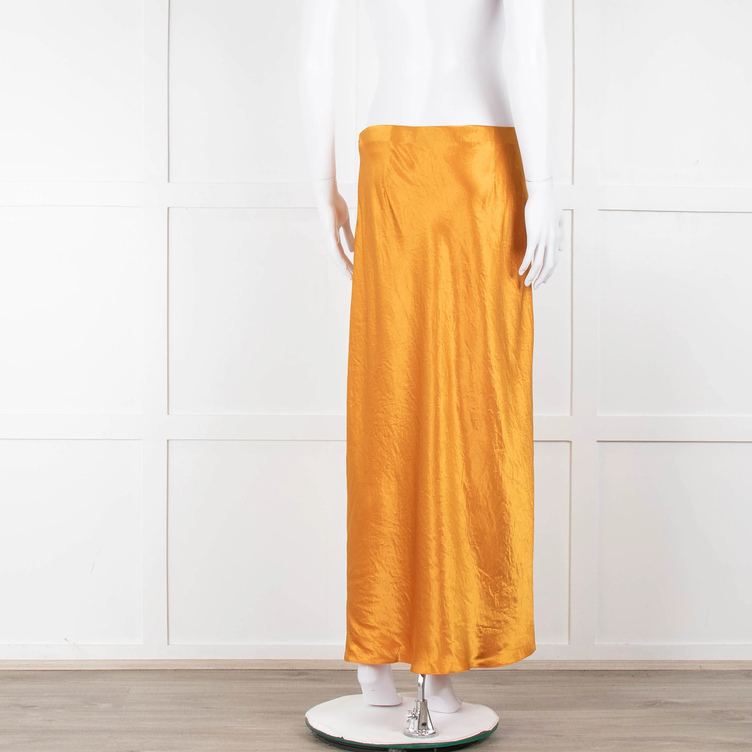Vince Orange Satin Slip Skirt - Image 4