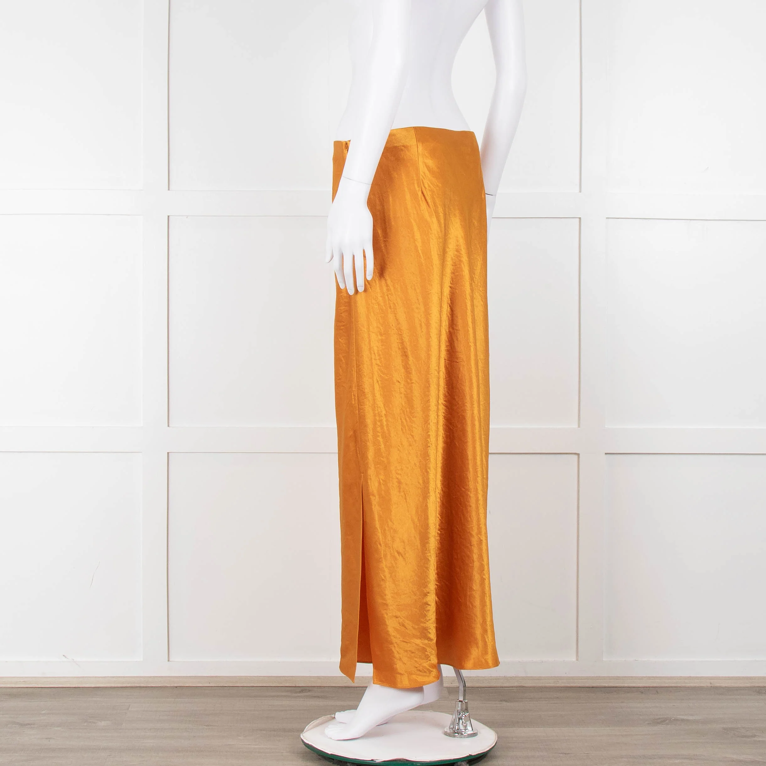 Vince Orange Satin Slip Skirt - Image 6