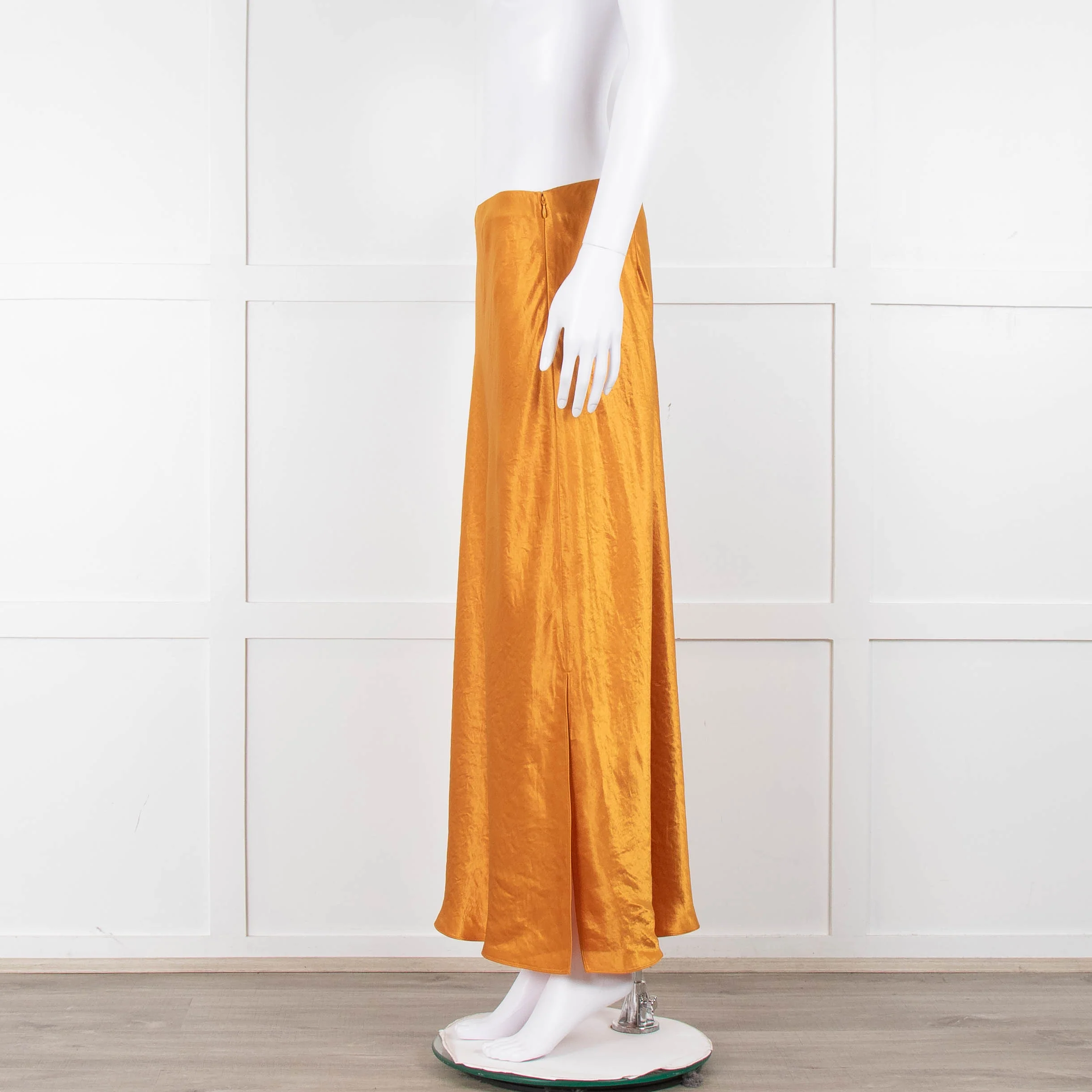 Vince Orange Satin Slip Skirt - Image 7