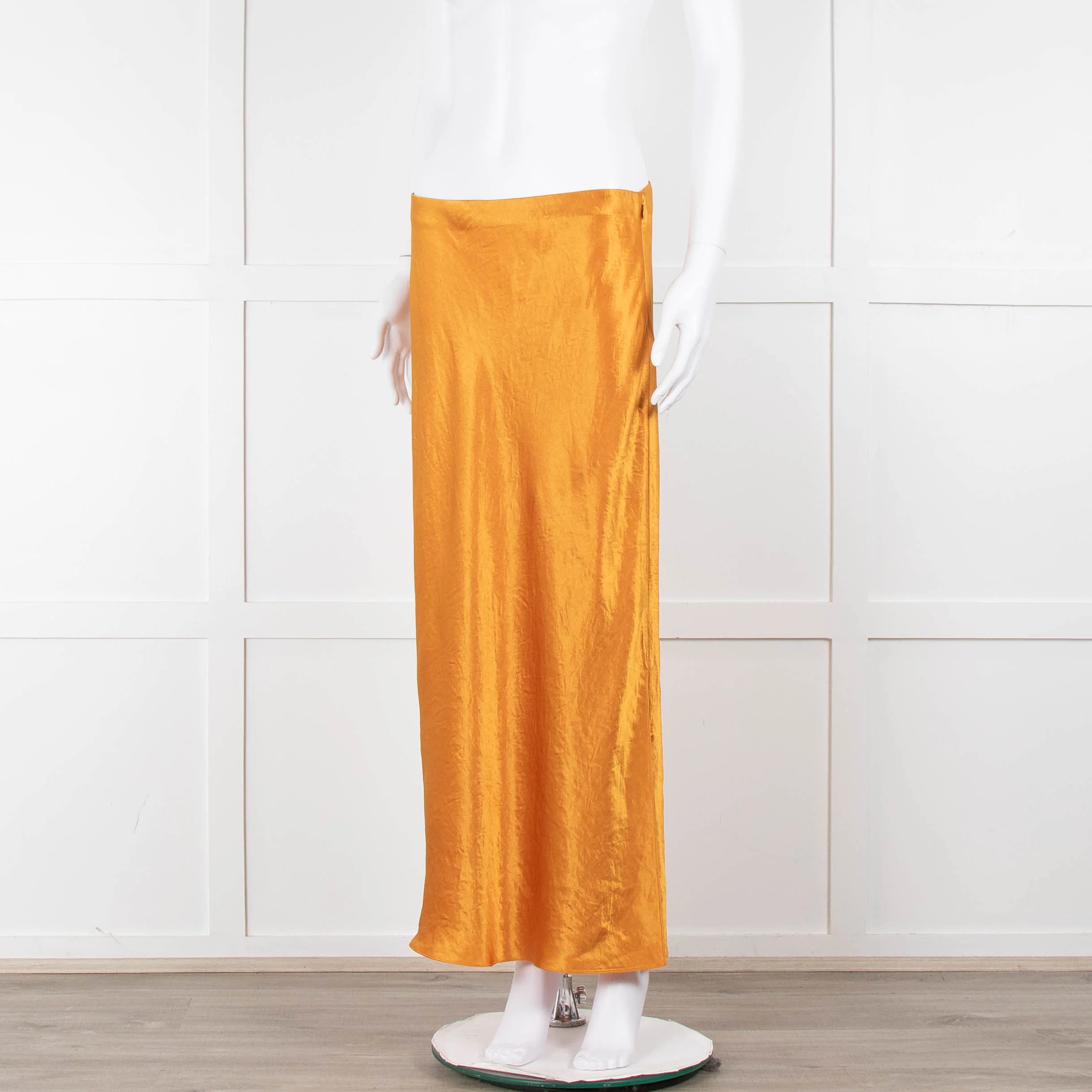 Vince Orange Satin Slip Skirt - Image 8