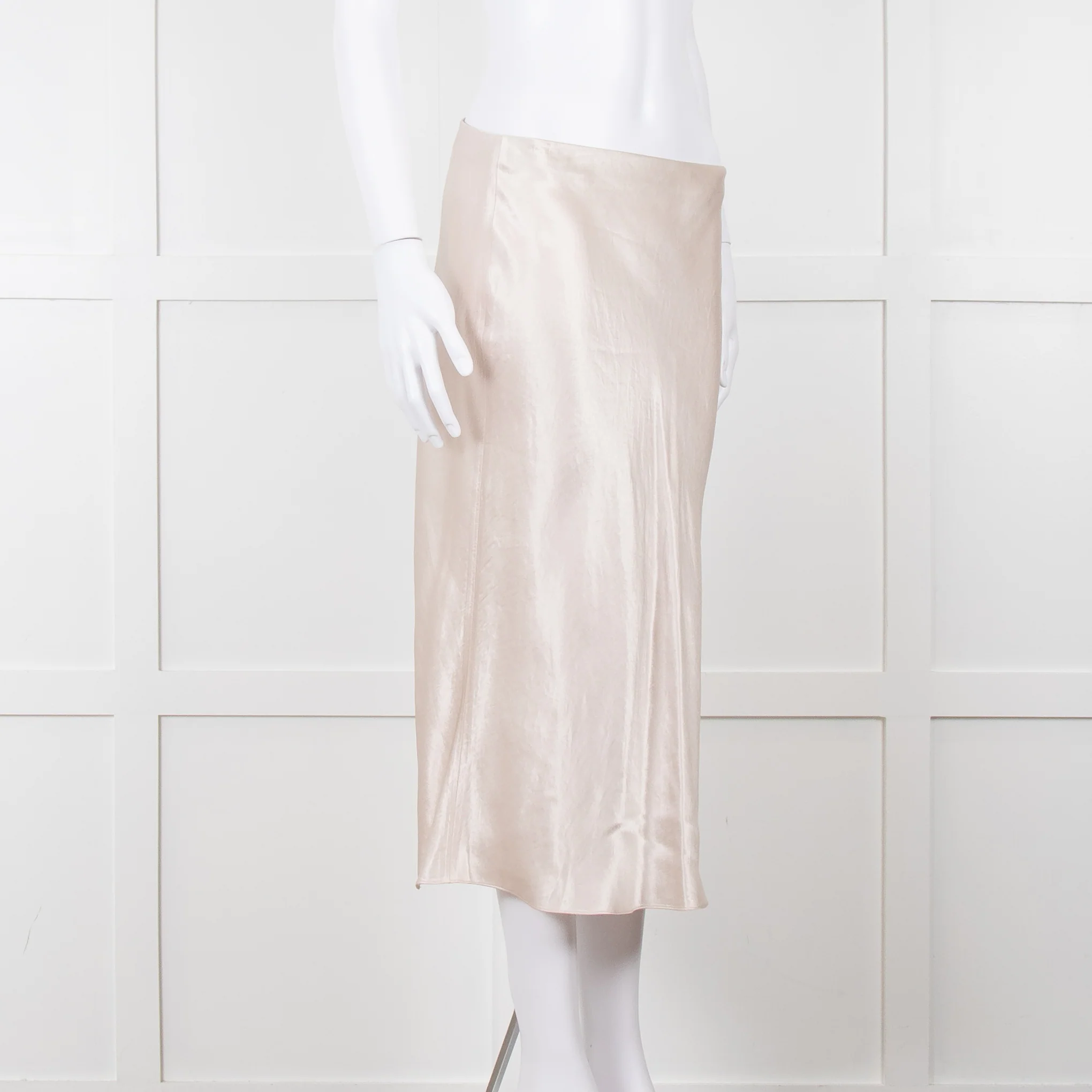 Vince Putty Coloured Satin Slip Skirt - Image 2