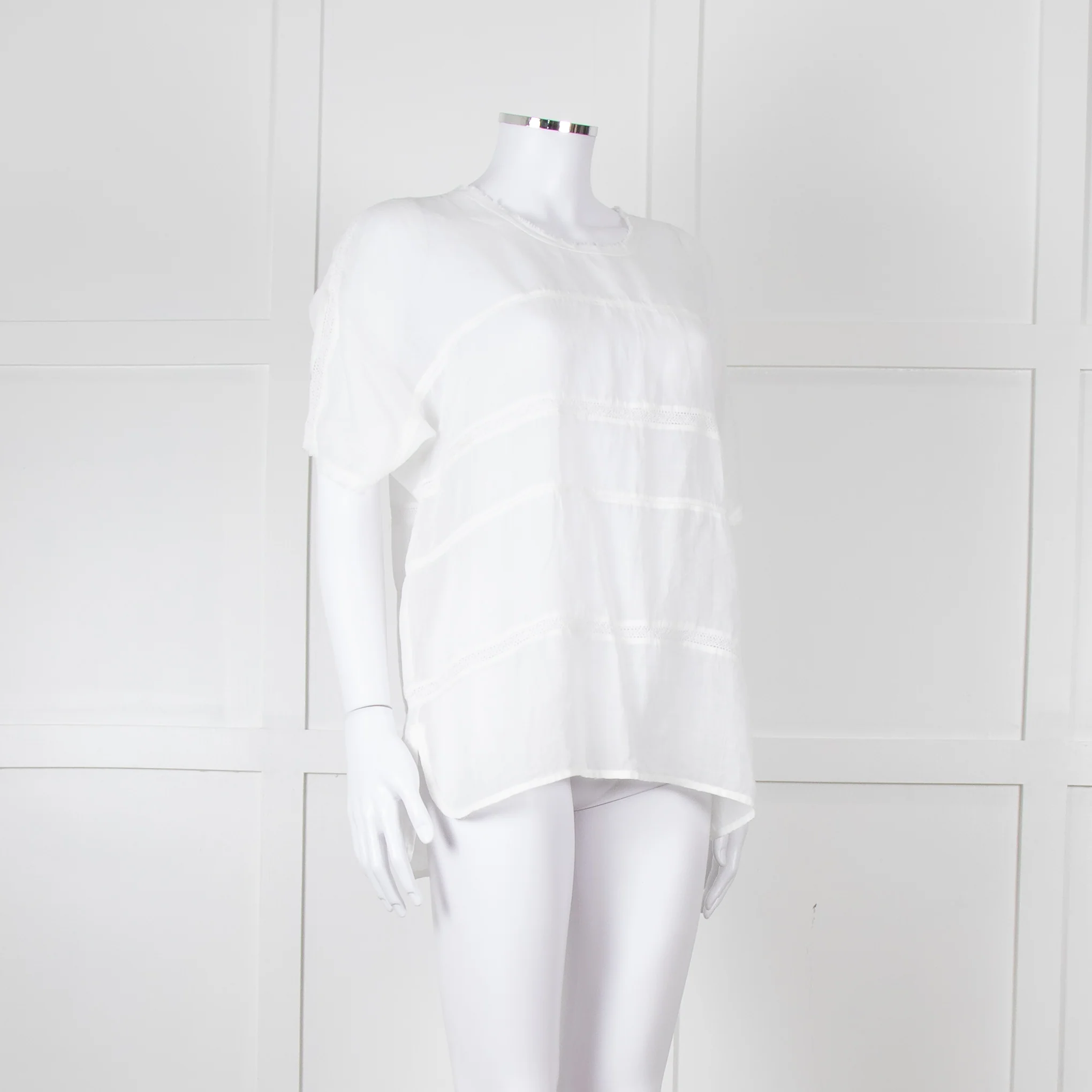 Vince White Linen Shortsleeve Top - Image 2