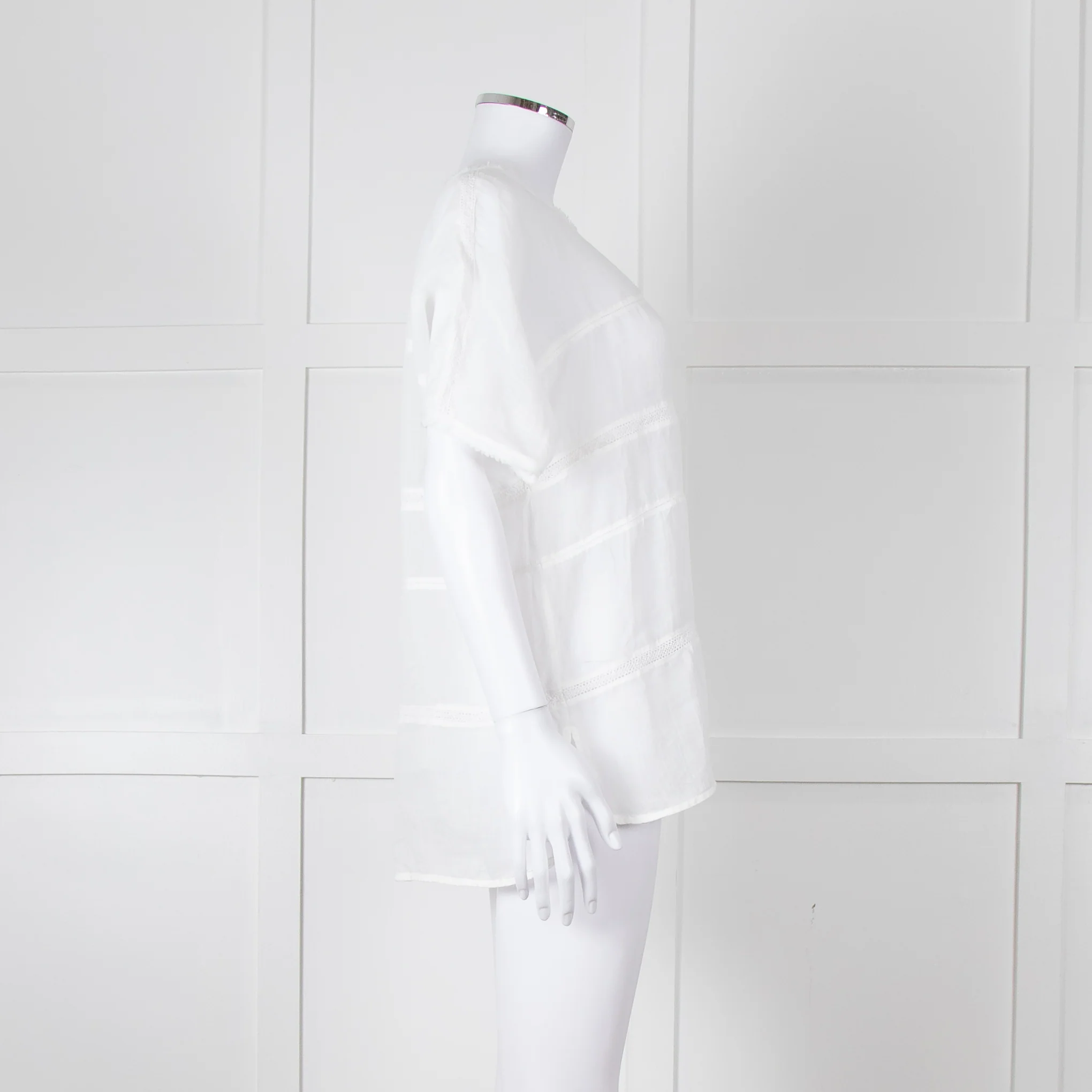 Vince White Linen Shortsleeve Top - Image 3